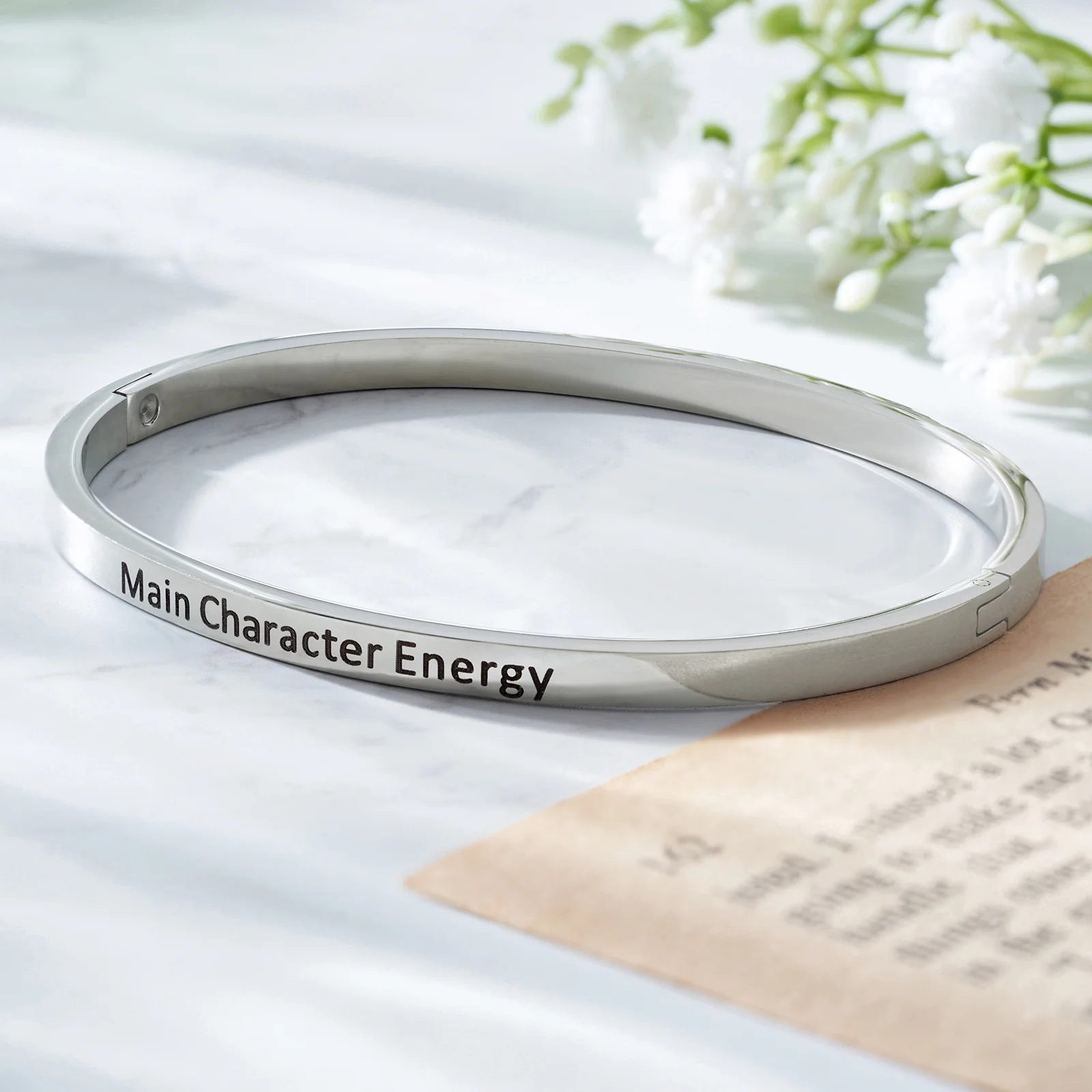 Main Character Energy Silver Mantra Band