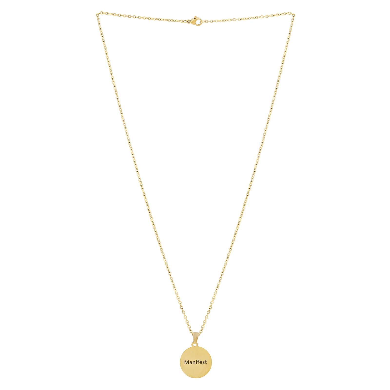 Manifest Gold Women's Round Mantra Necklace - Image 3