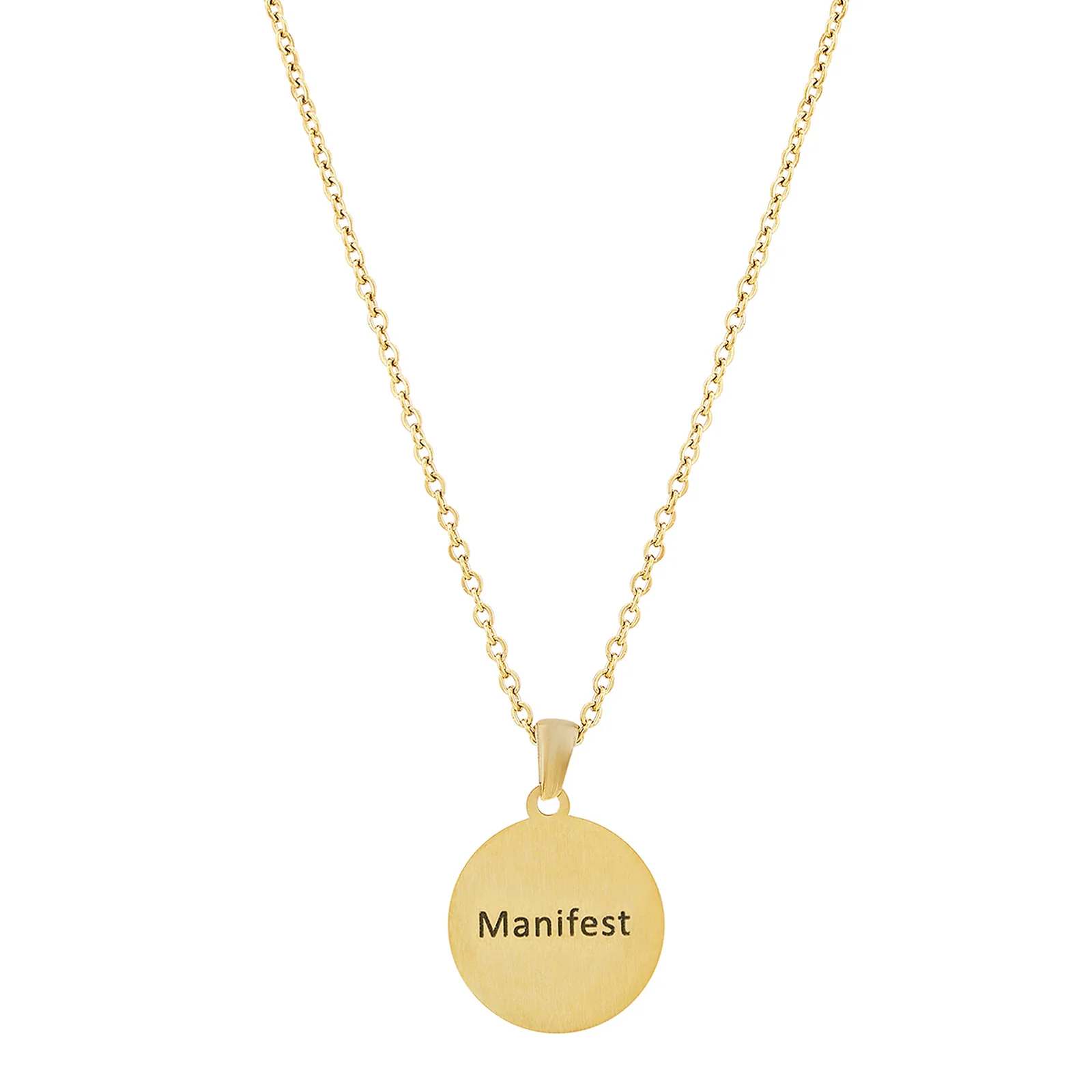 Manifest Gold Women's Round Mantra Necklace - Image 5