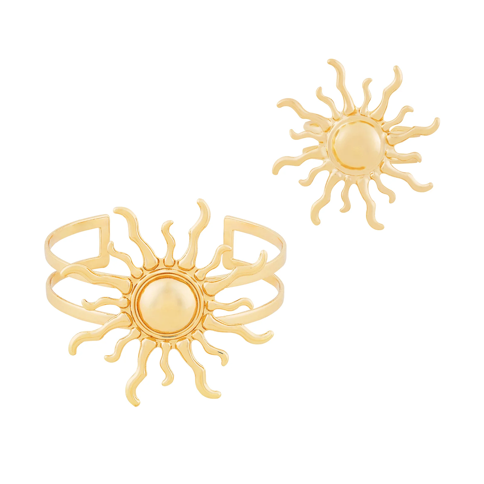Maribel Gold Seashells Ring and Bracelet Set - Image 3