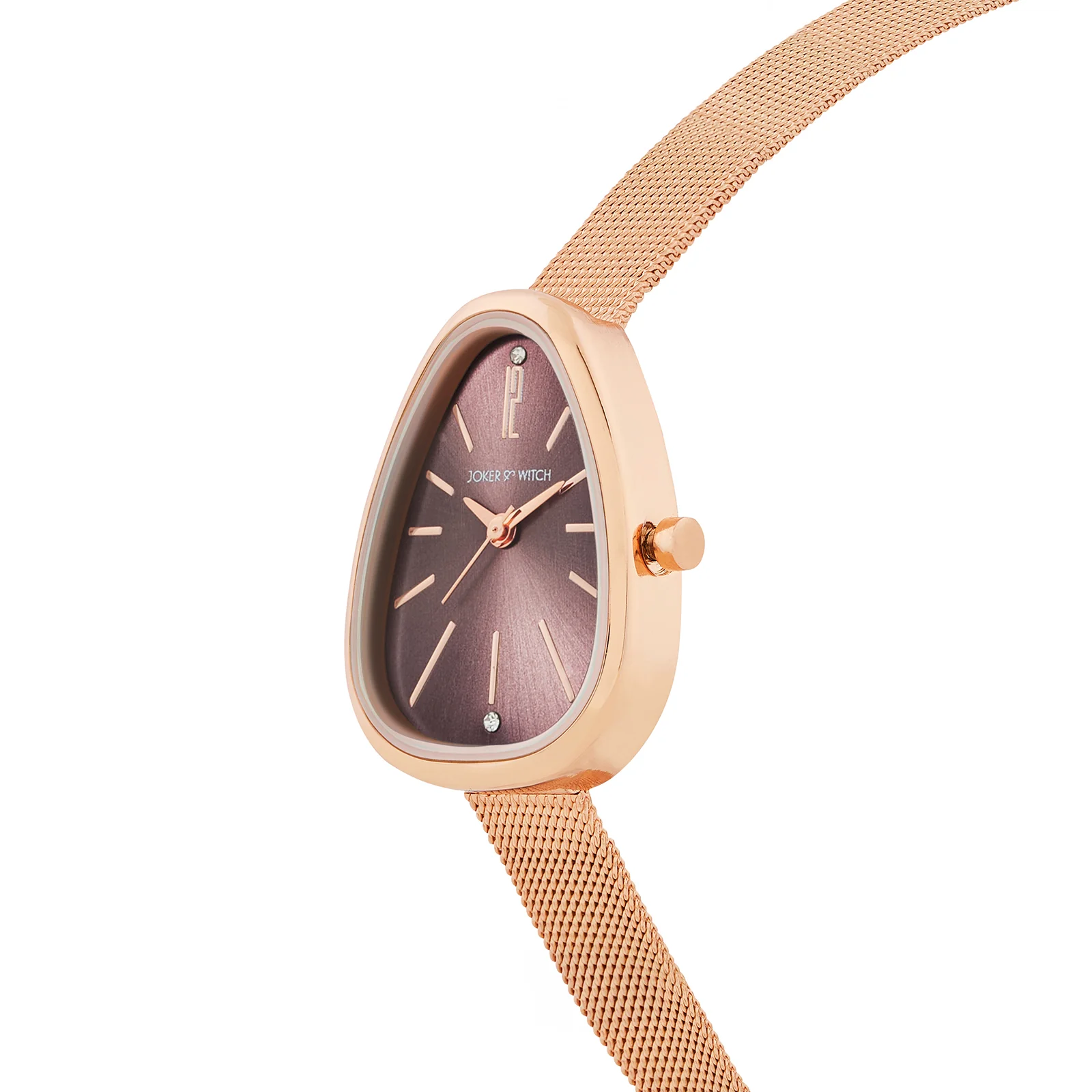 Maris Brown Sunray Small Oval Dial Rose Gold Mesh Strap Women's Watch - Image 4