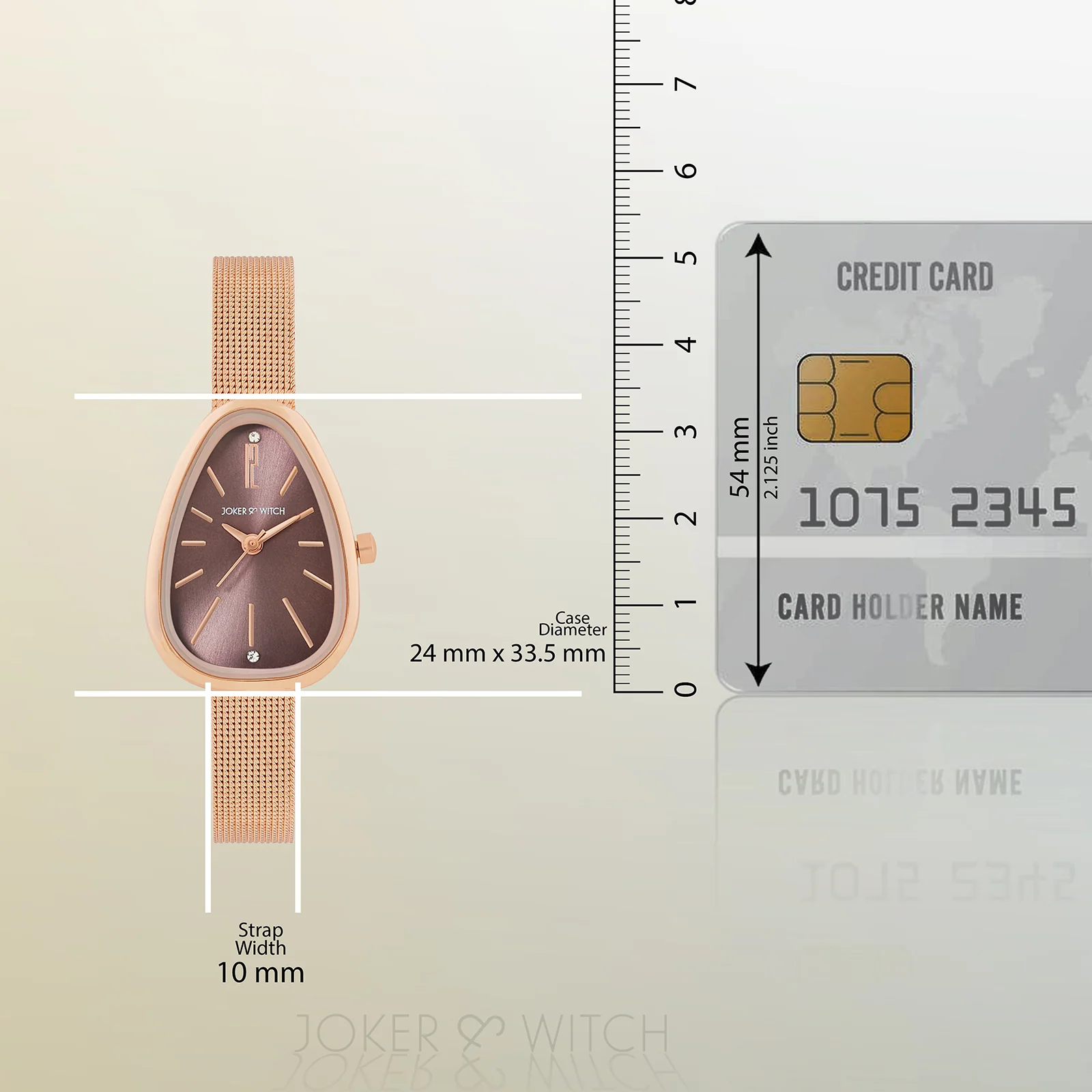 Maris Brown Sunray Small Oval Dial Rose Gold Mesh Strap Women's Watch - Image 8