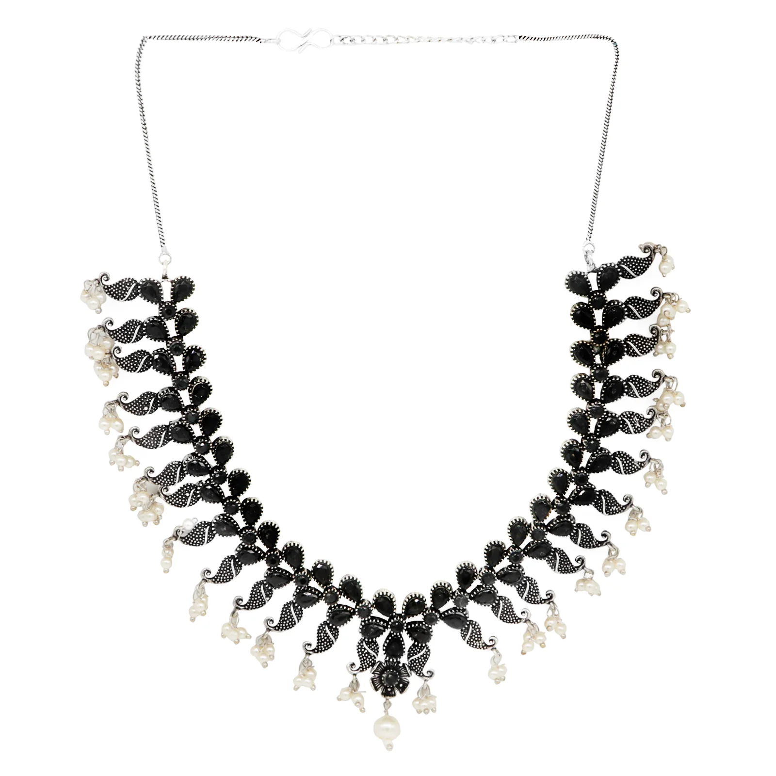 Maya Black Silver Oxidized Jewelry Set - Image 2