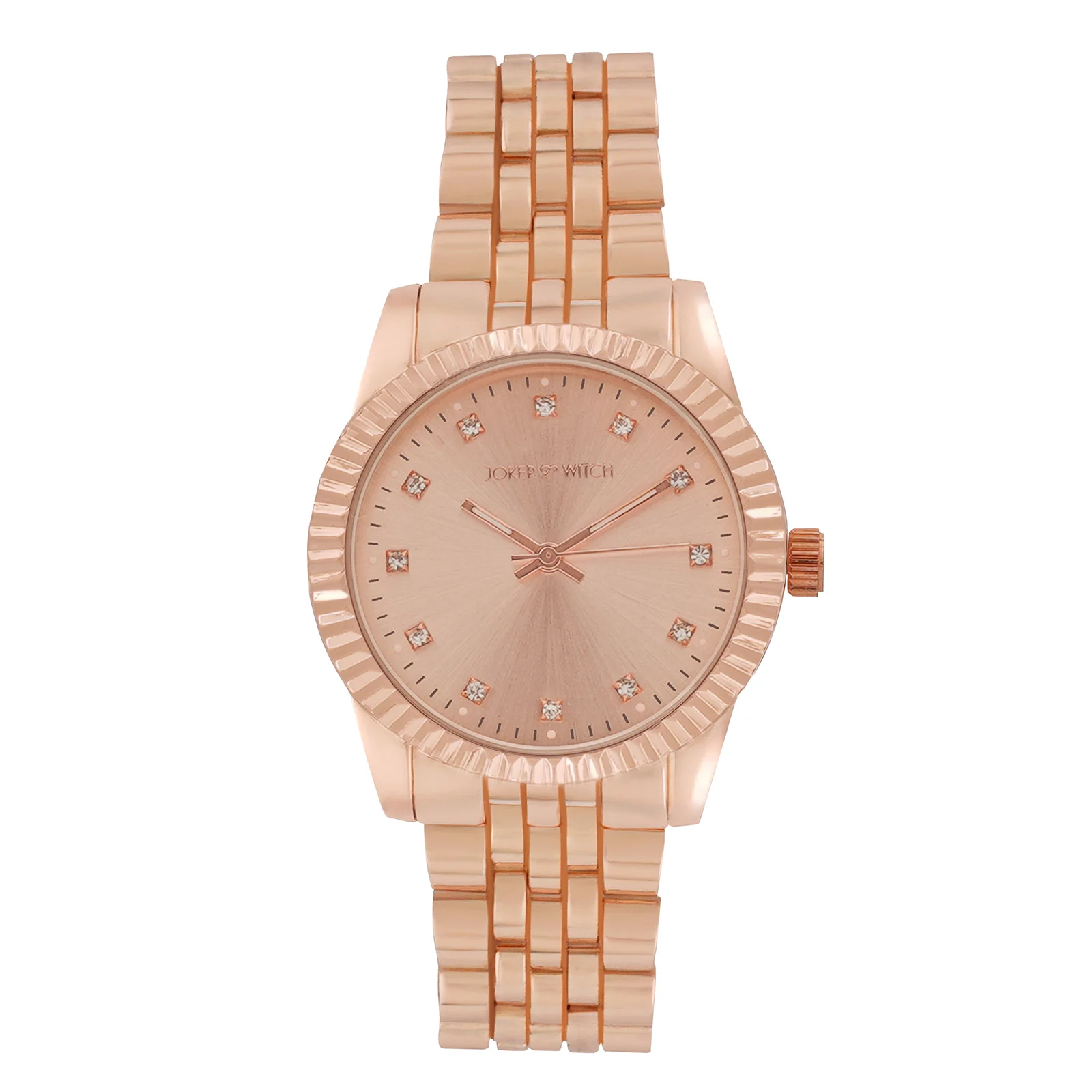Meridian Rose Gold Large Dial Linked Chain Strap Women's Watch - Image 3