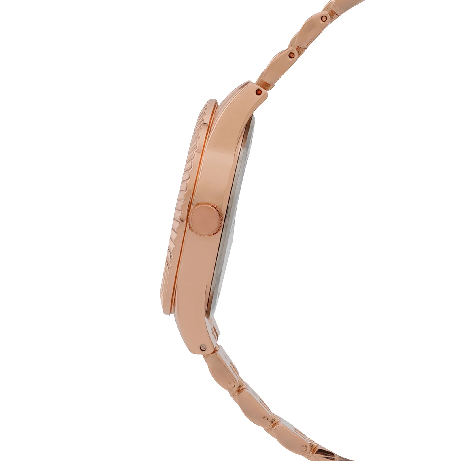 Meridian Rose Gold Large Dial Linked Chain Strap Women's Watch - Image 5