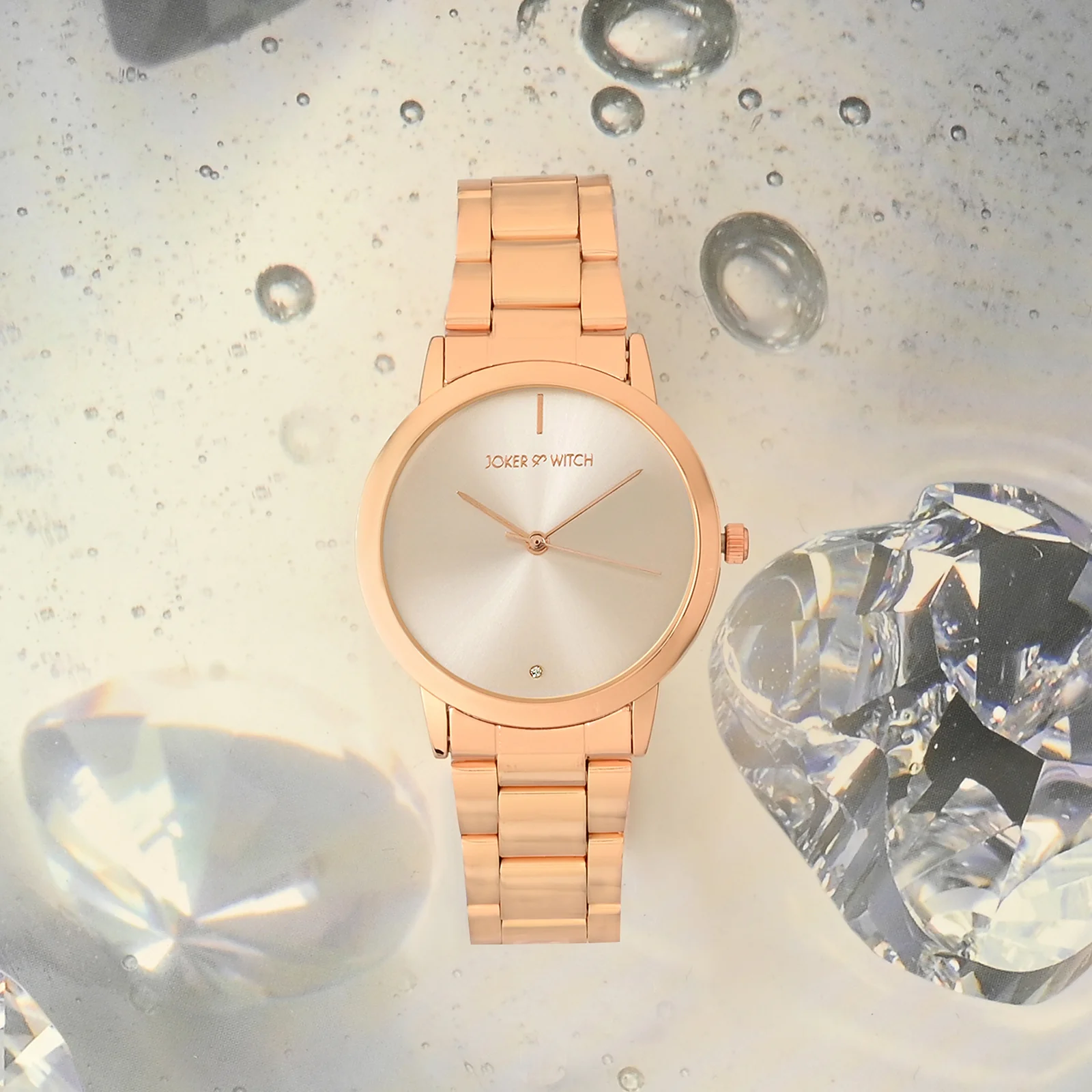 Midnight Rose Gold Medium Dial Linked Chain Strap Women's Watch - Image 2
