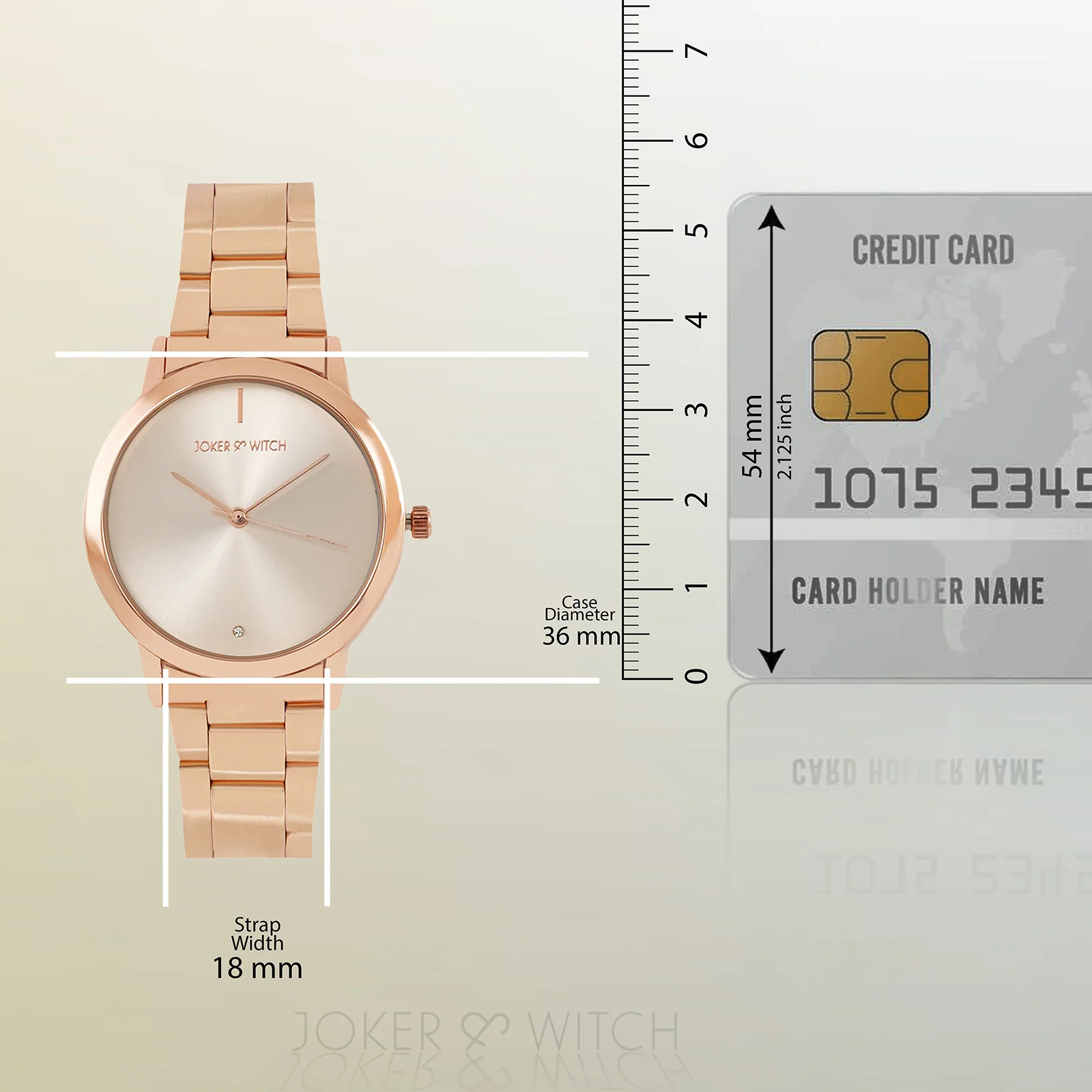 Midnight Rose Gold Medium Dial Linked Chain Strap Women's Watch - Image 8