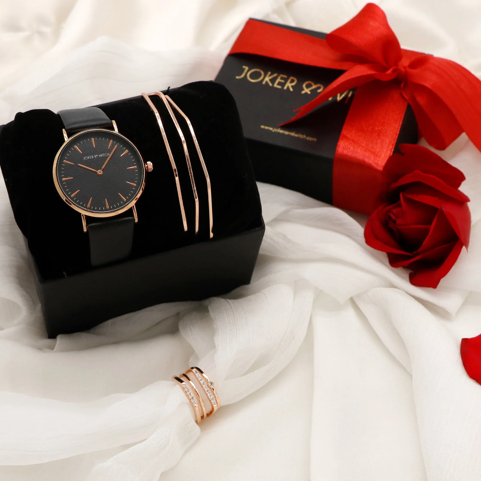 Midnight Rosegold & Black Love Triangle