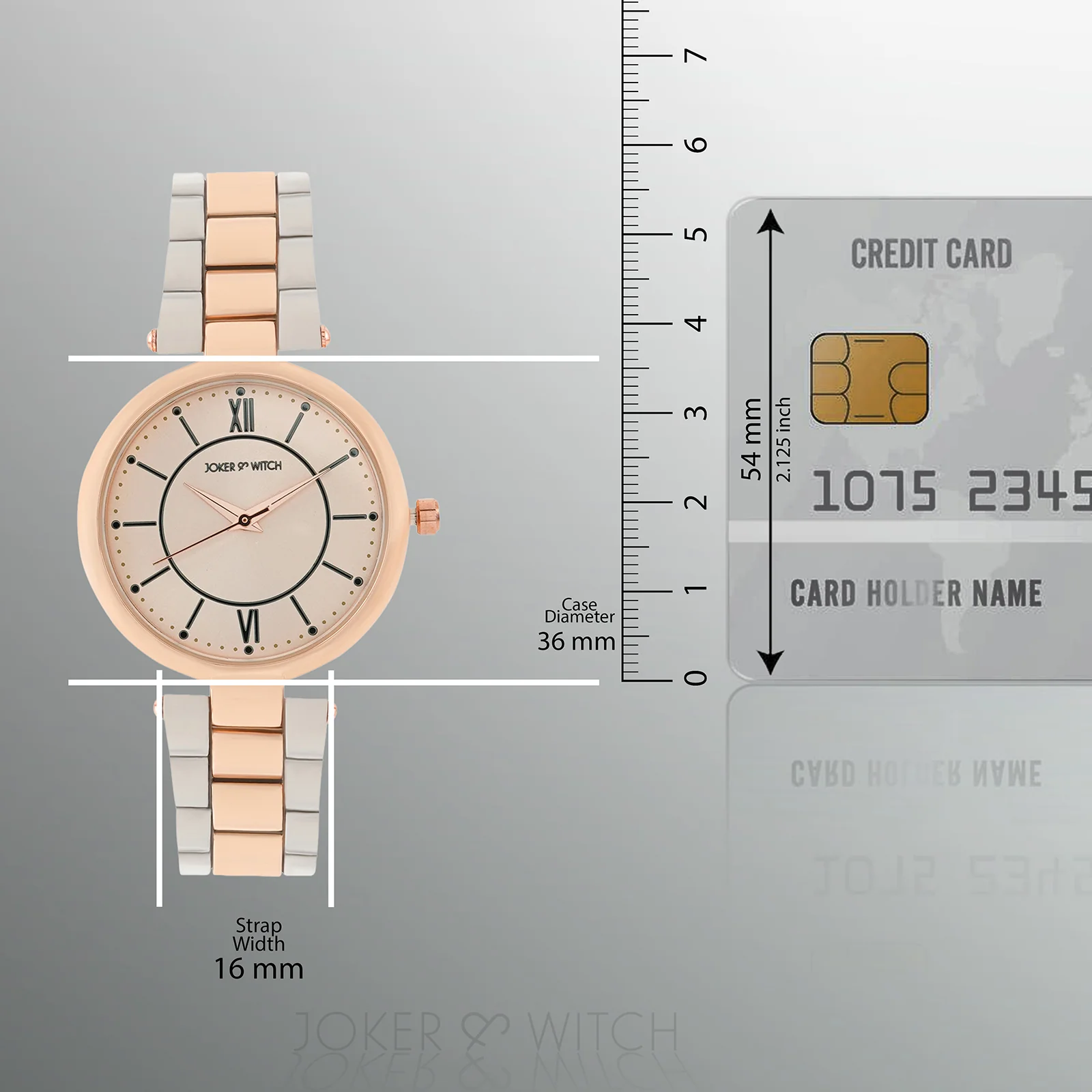 Milan Rose Gold Medium Dial Dual Tone Linked Chain Strap Women's Watch - Image 8