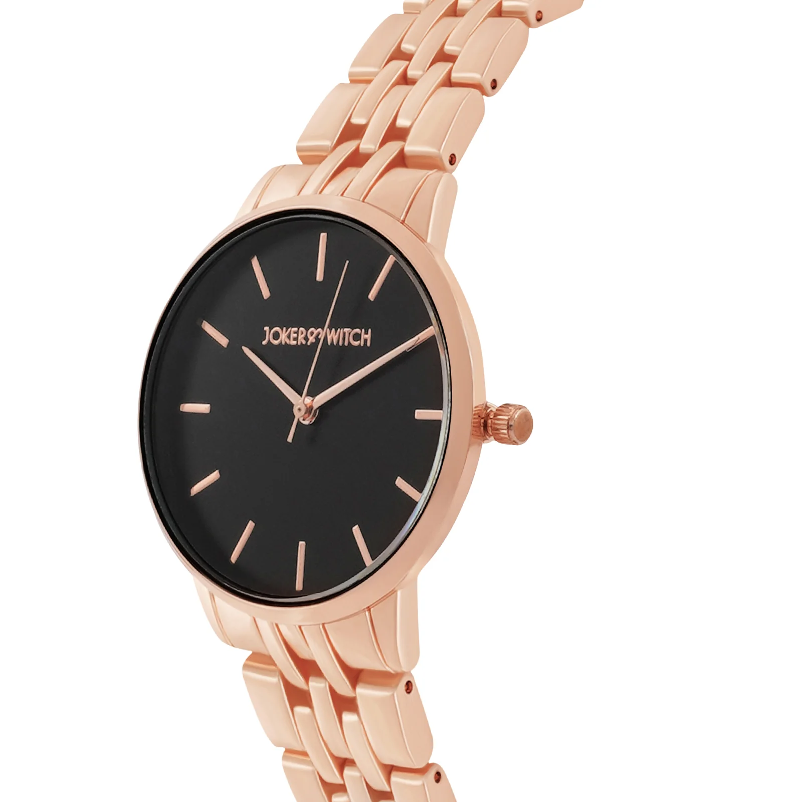 Mini Nebula Black Medium Dial Rose Gold Linked Chain Strap Women's Watch - Image 4