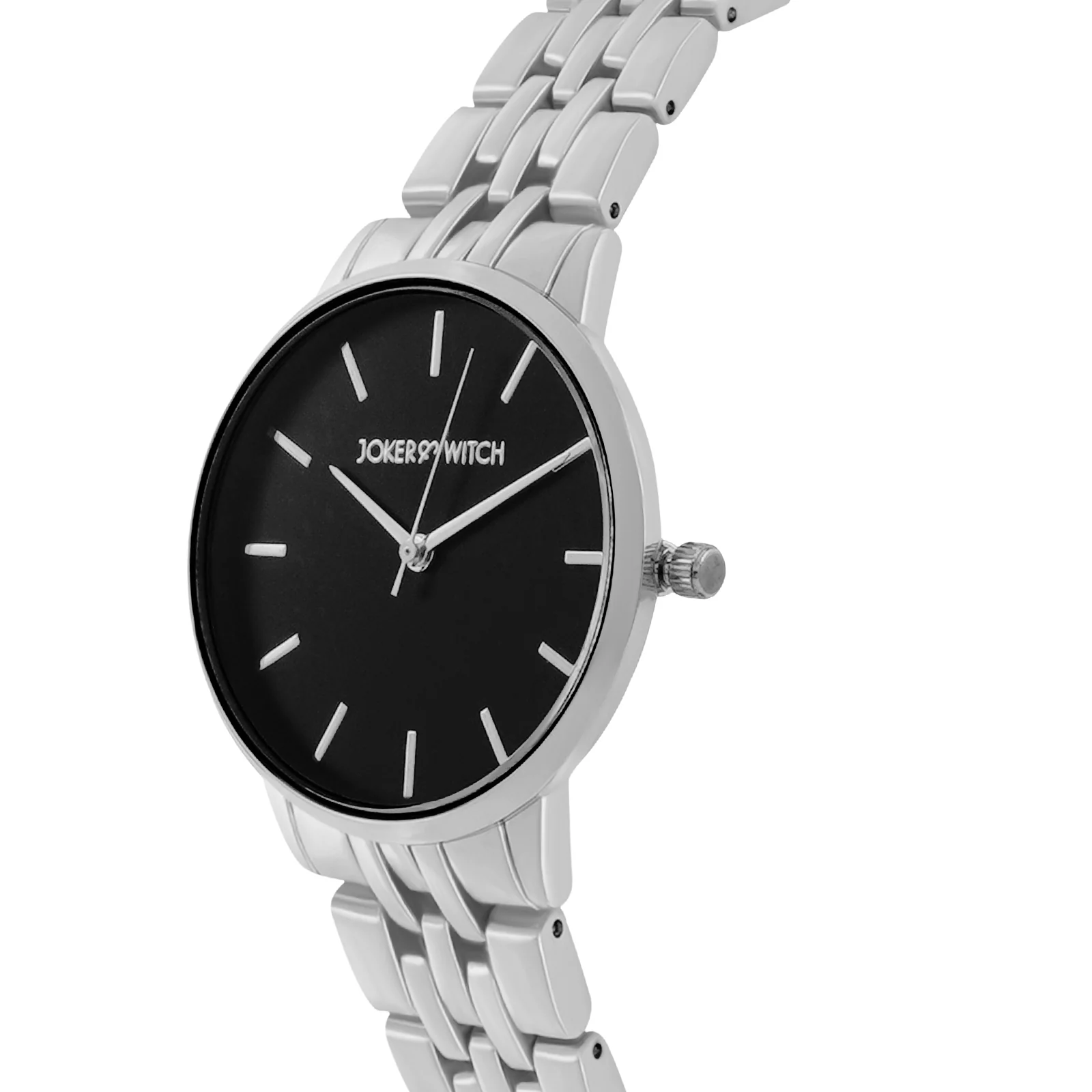 Mini Nebula Black Medium Dial Silver Linked Chain Strap Women's Watch - Image 4