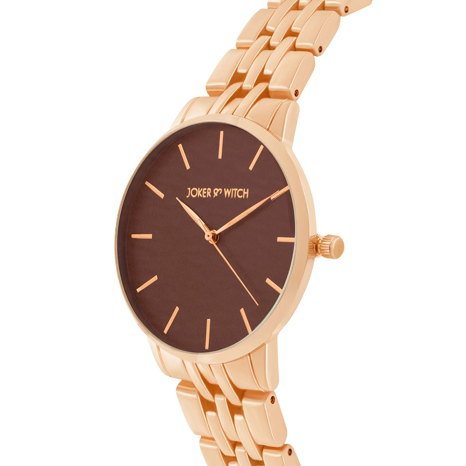 Mini Nebula Brown Medium Dial Rose Gold Linked Chain Strap Women's Watch - Image 4