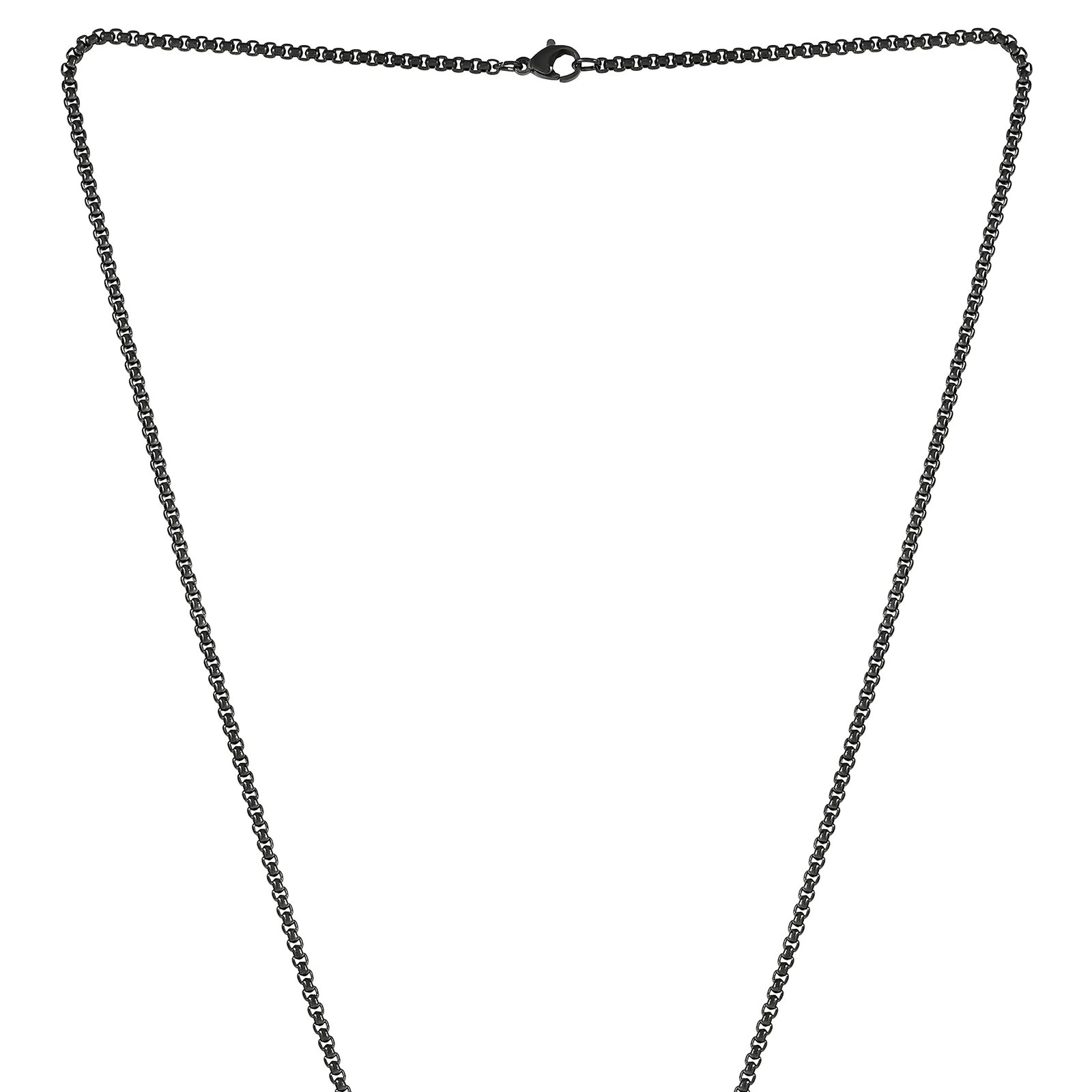 Minimal Black Men's Square Tag Mantra Necklace - Image 5