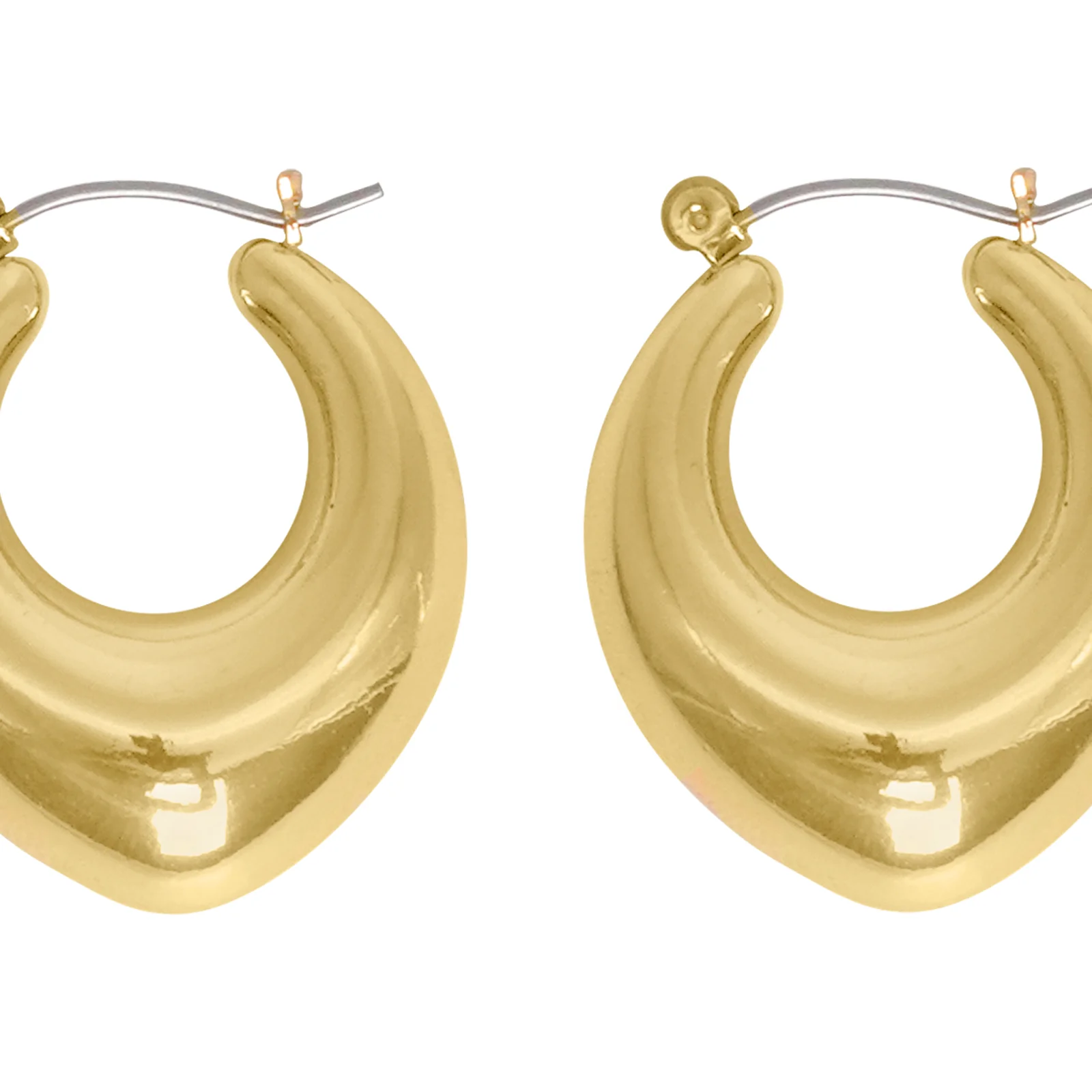 Minimal Drop Shaped Gold Hoops - Image 4