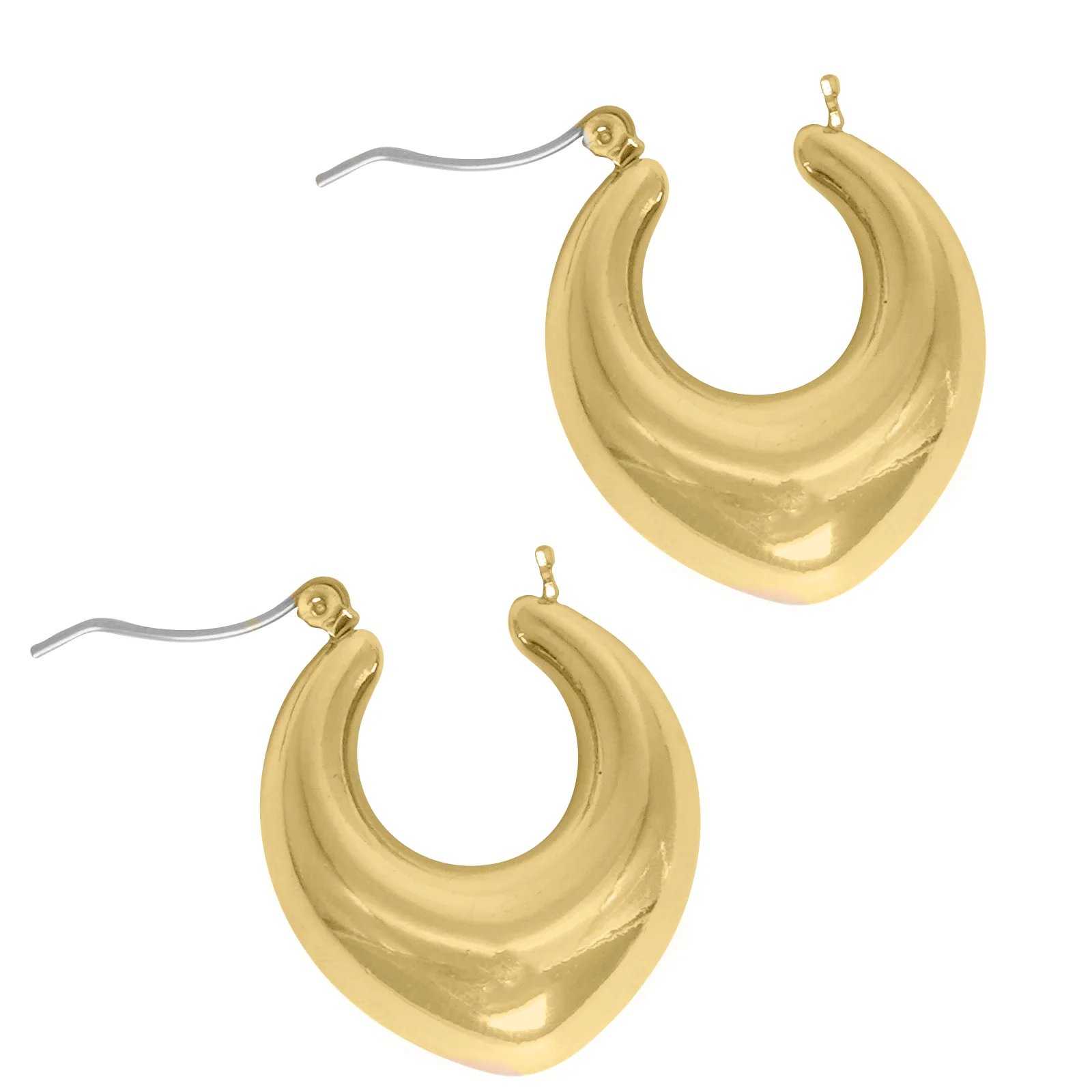 Minimal Drop Shaped Gold Hoops - Image 5