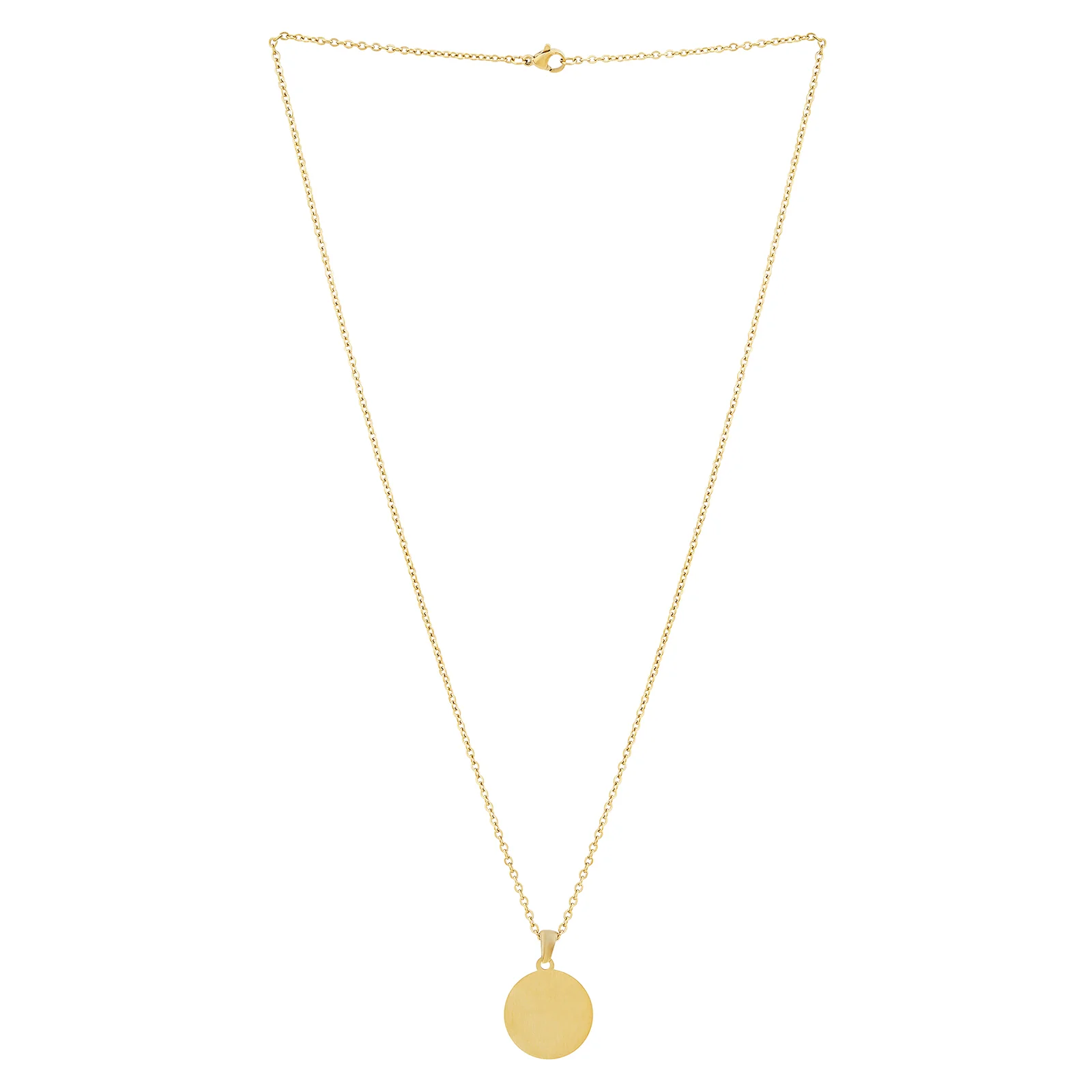Minimal Gold Round Women's Round Mantra Necklace - Image 3