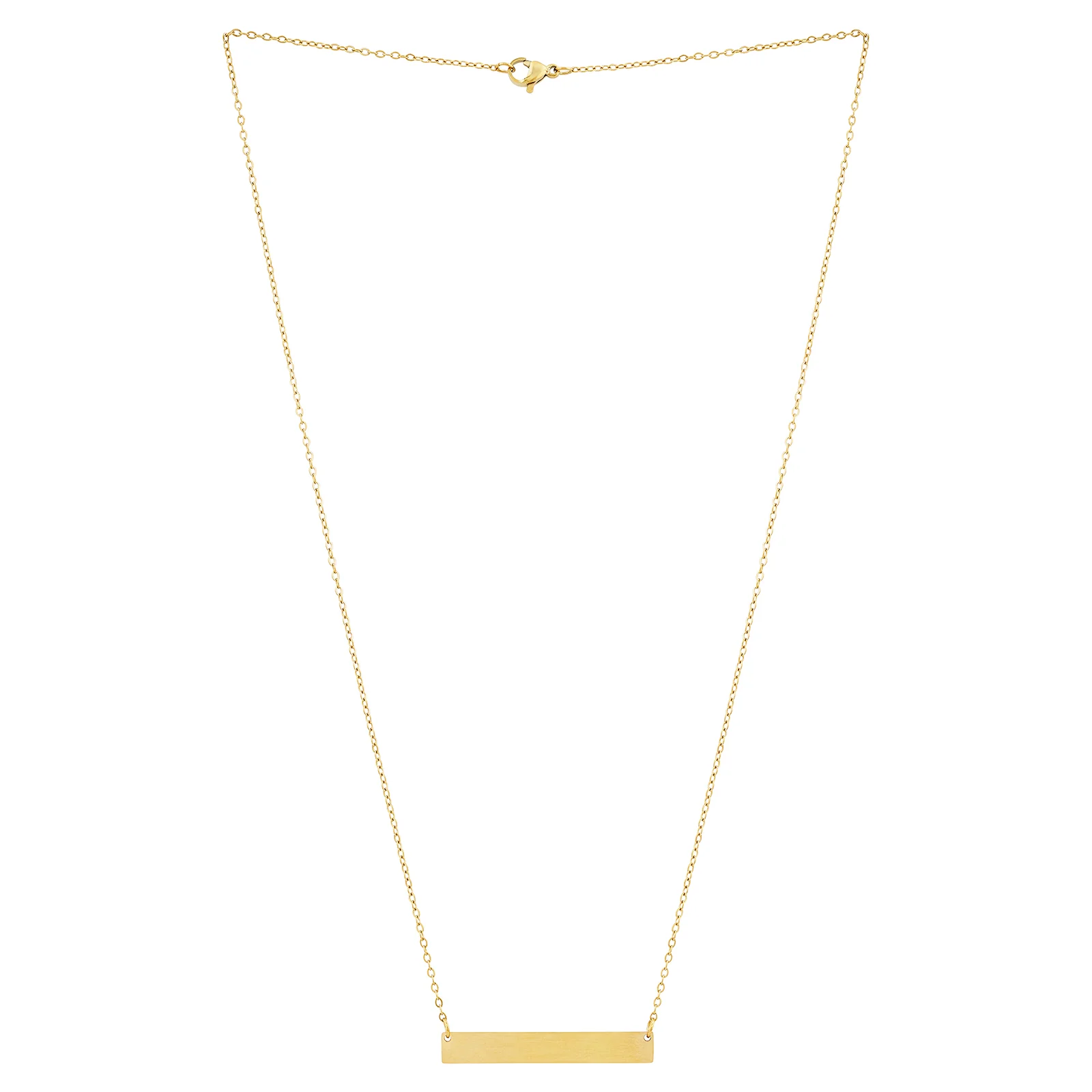 Minimal Gold Women's Bar Mantra Necklace - Image 3