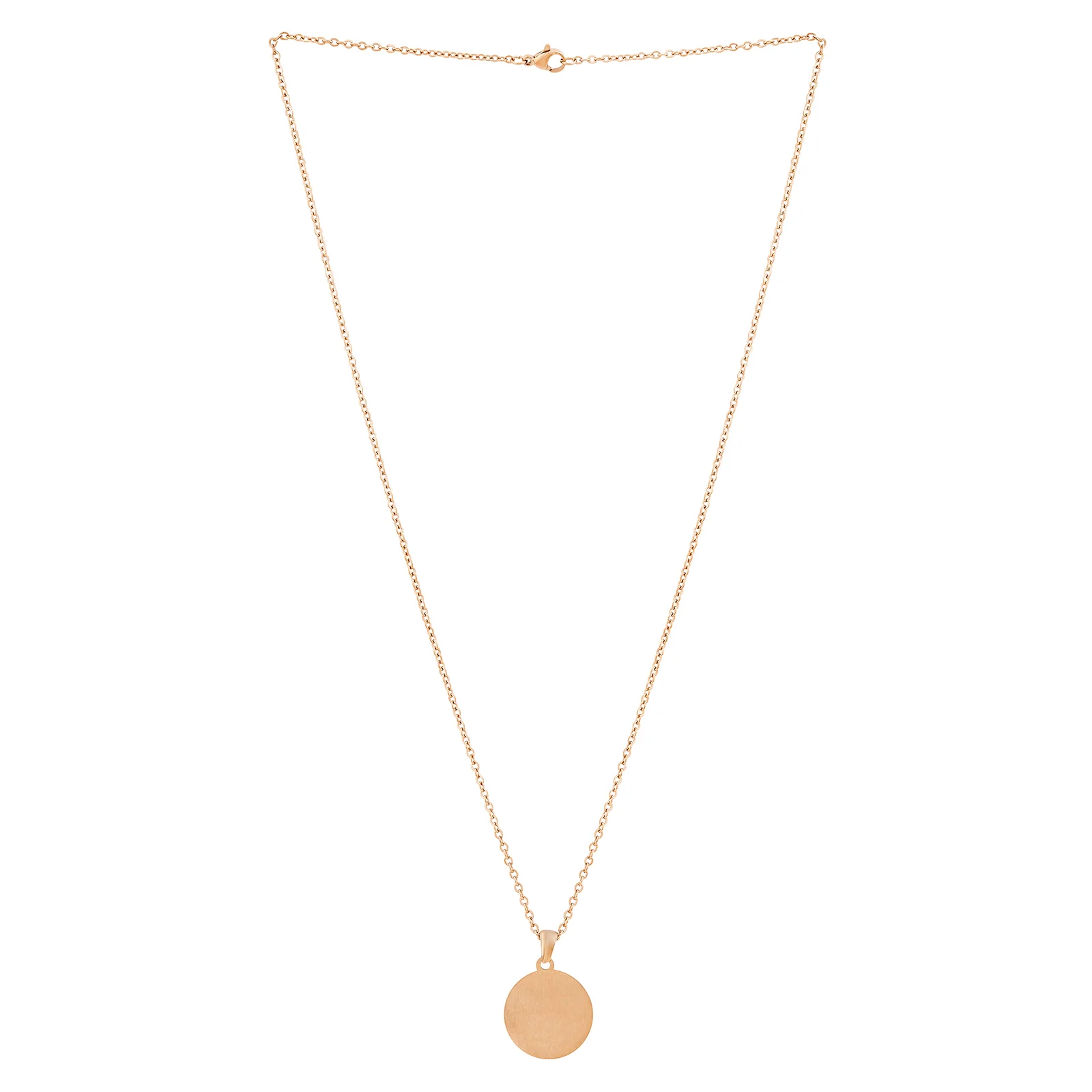 Minimal Rose Gold Round Women's Round Mantra Necklace - Image 3