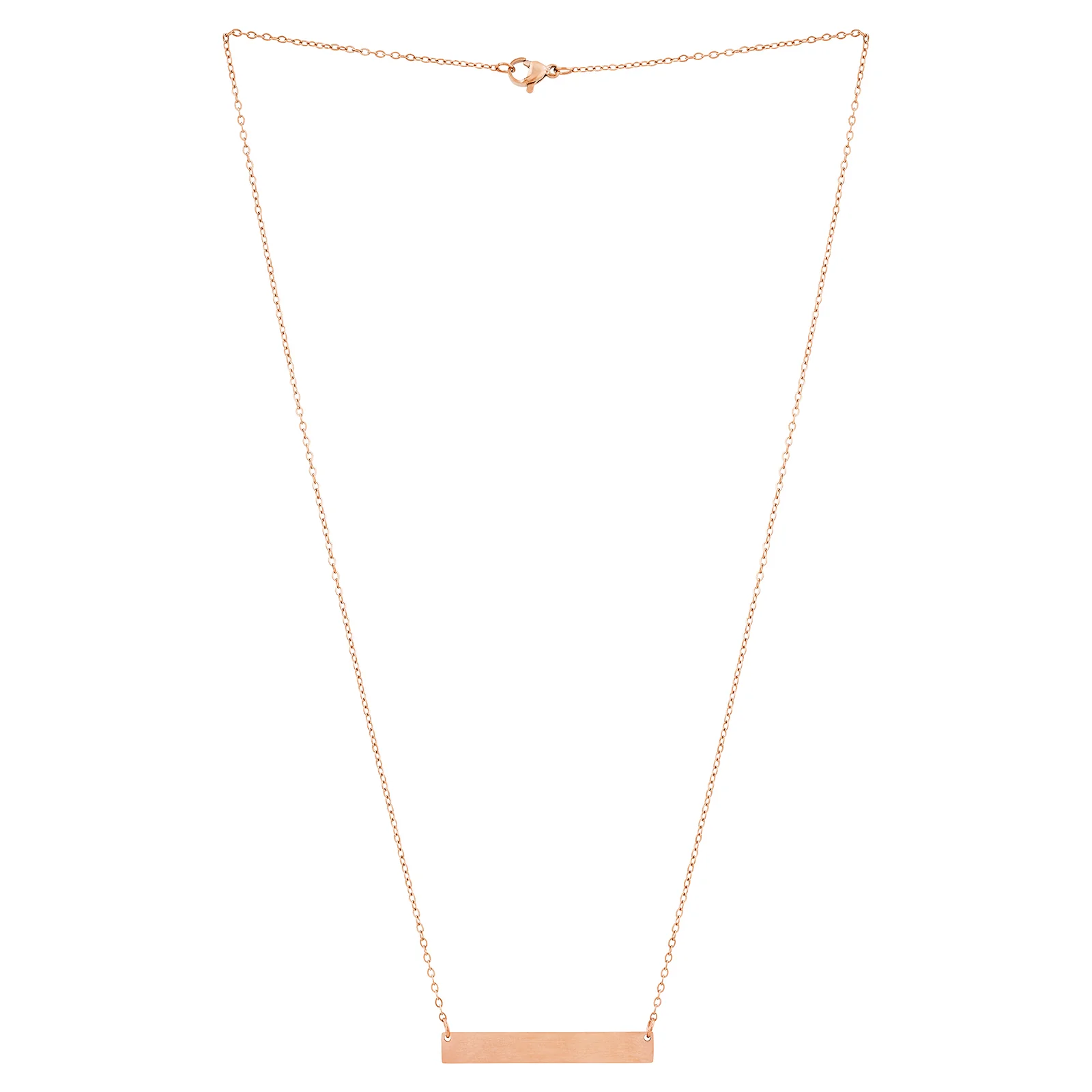 Minimal Rose Gold Women's Bar Mantra Necklace - Image 3