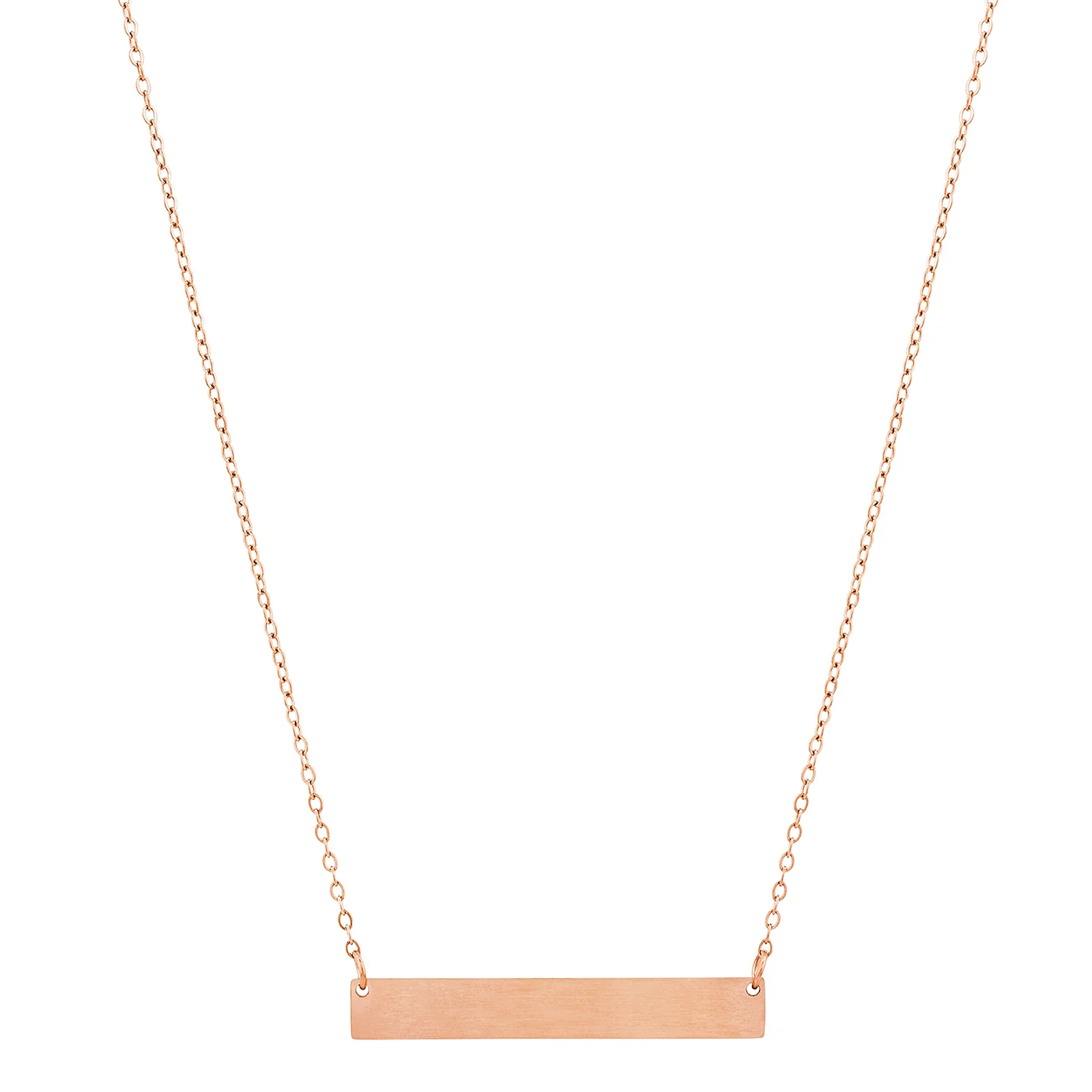 Minimal Rose Gold Women's Bar Mantra Necklace - Image 5
