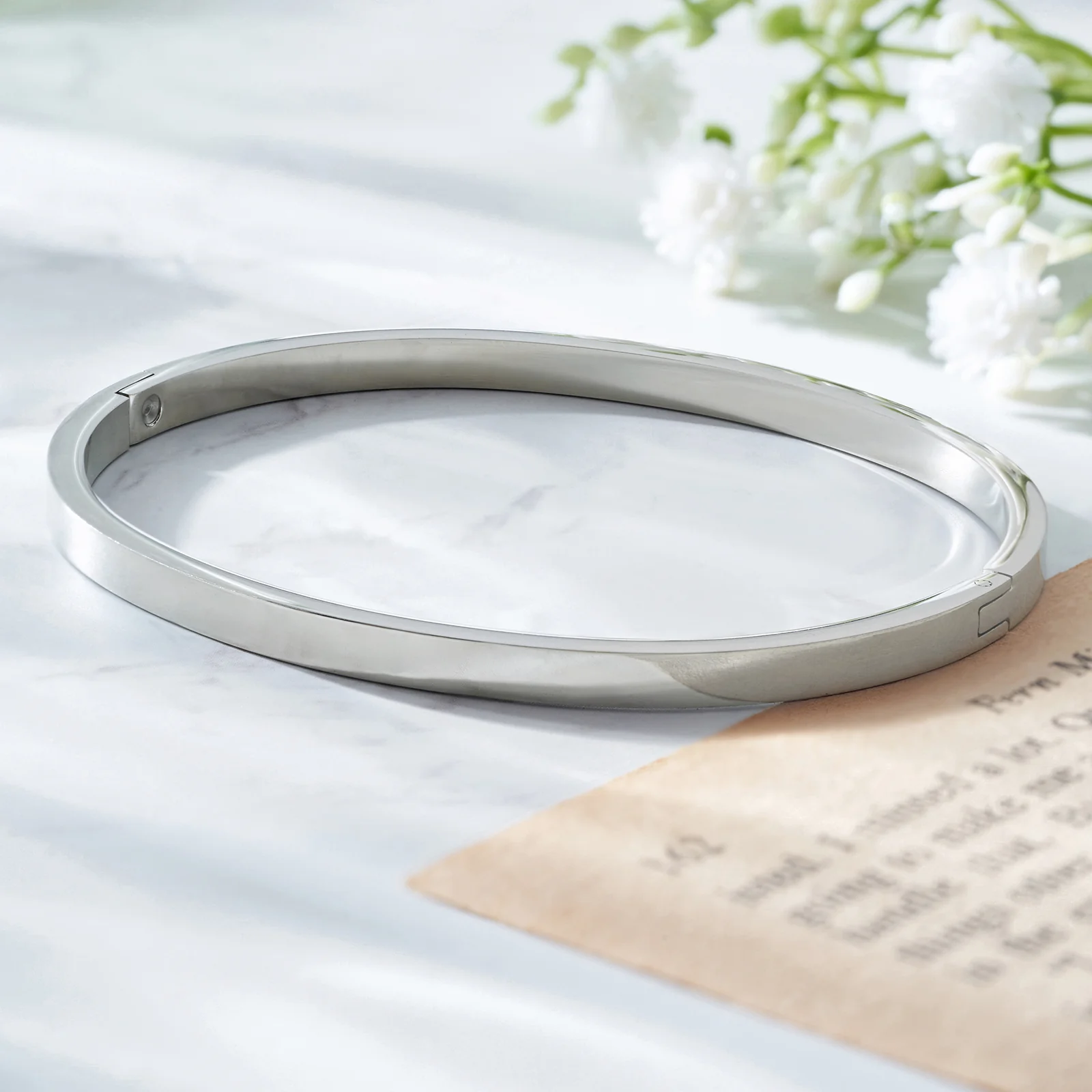 Minimal Silver Mantra Band