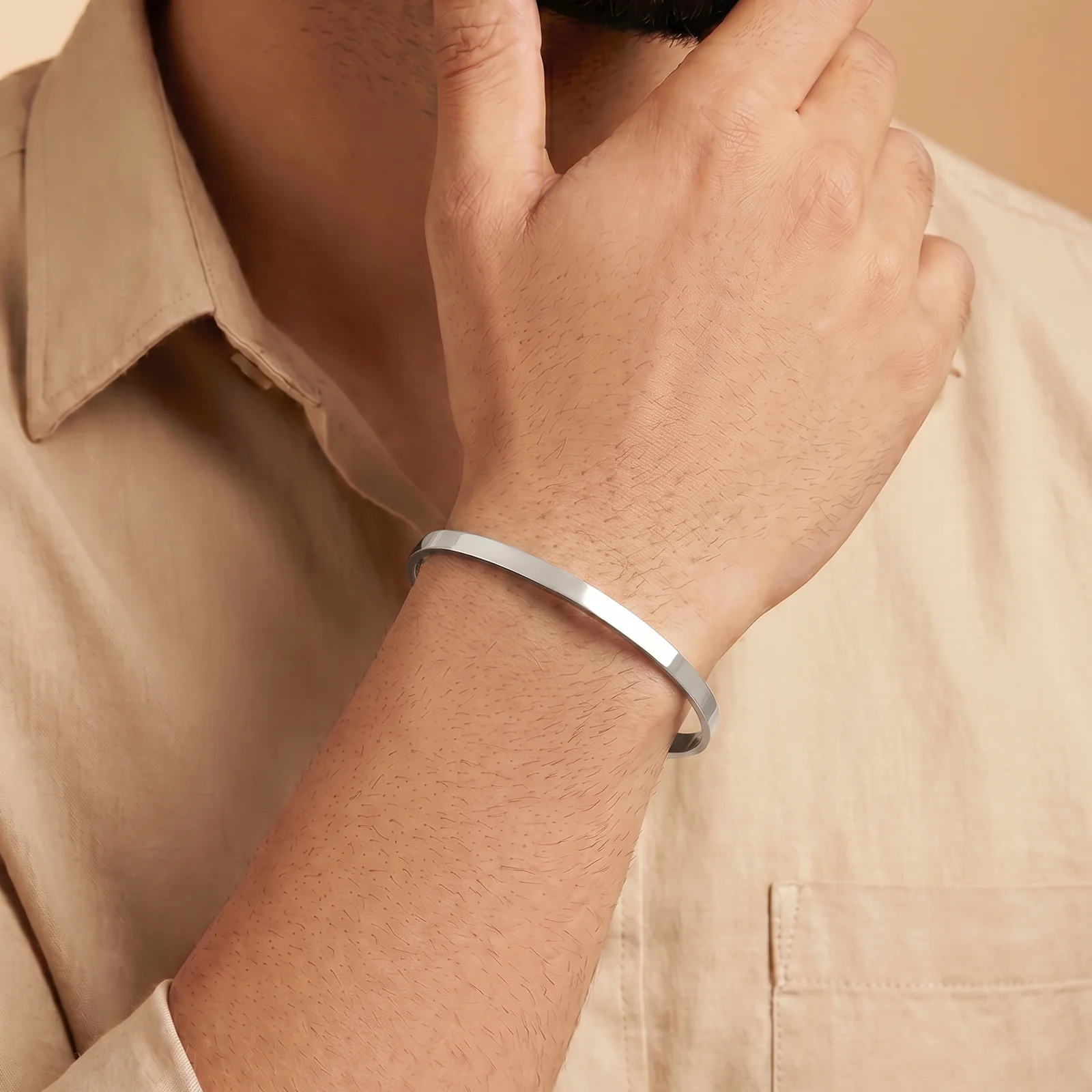 Minimal Silver Mantra Band - Image 3