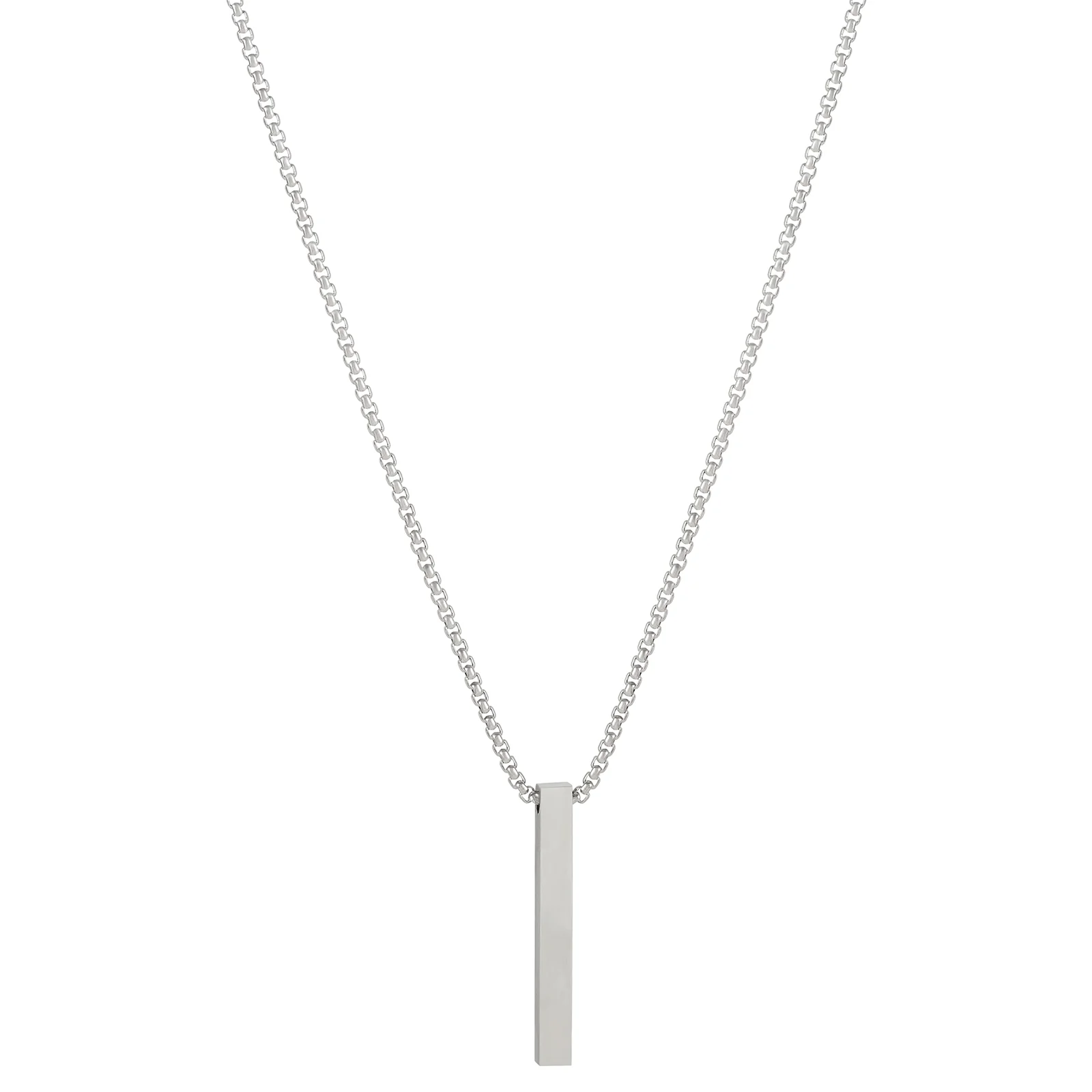 Minimal Silver Men's Bar Mantra Necklace - Image 5