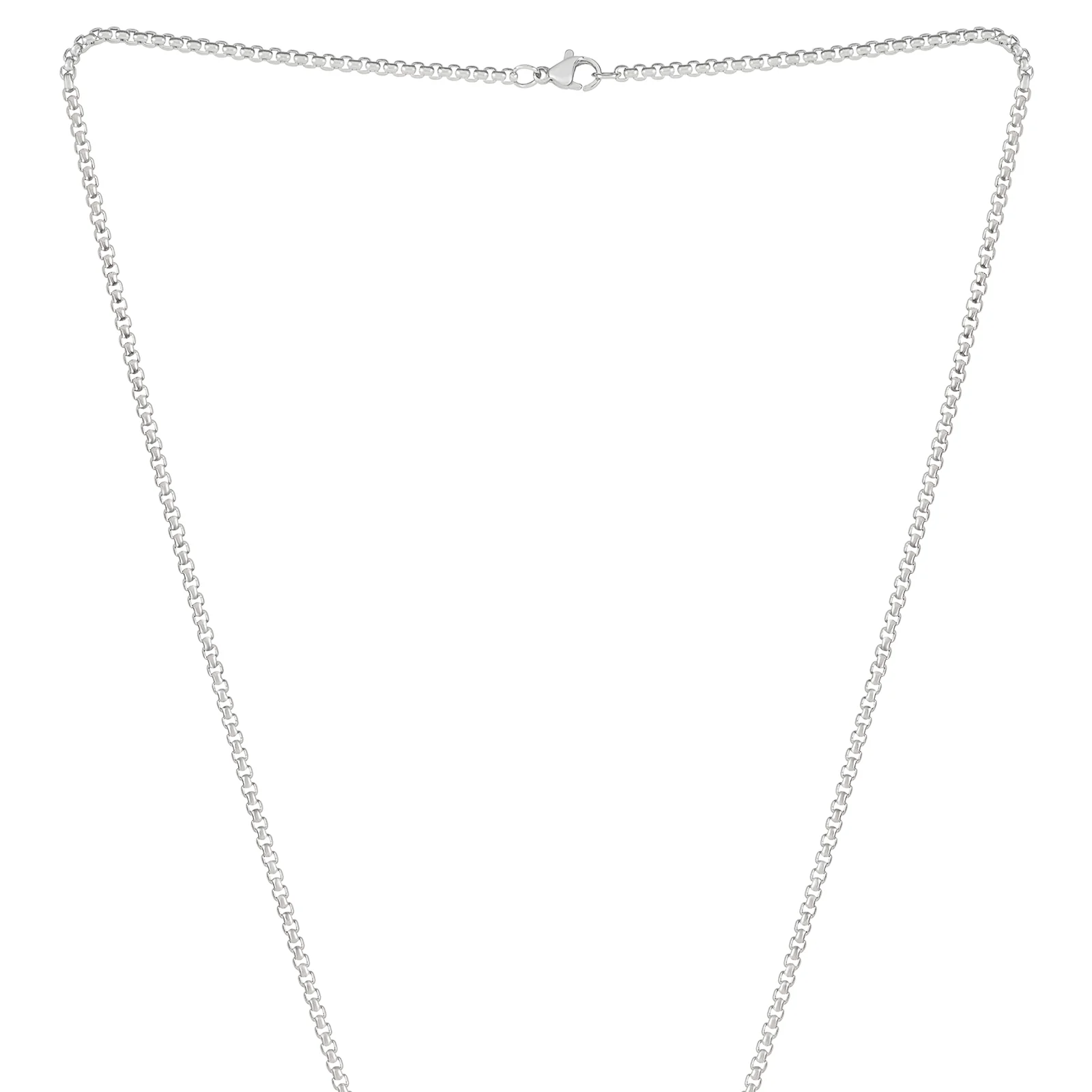 Minimal Silver Men's Square Tag Mantra Necklace - Image 4