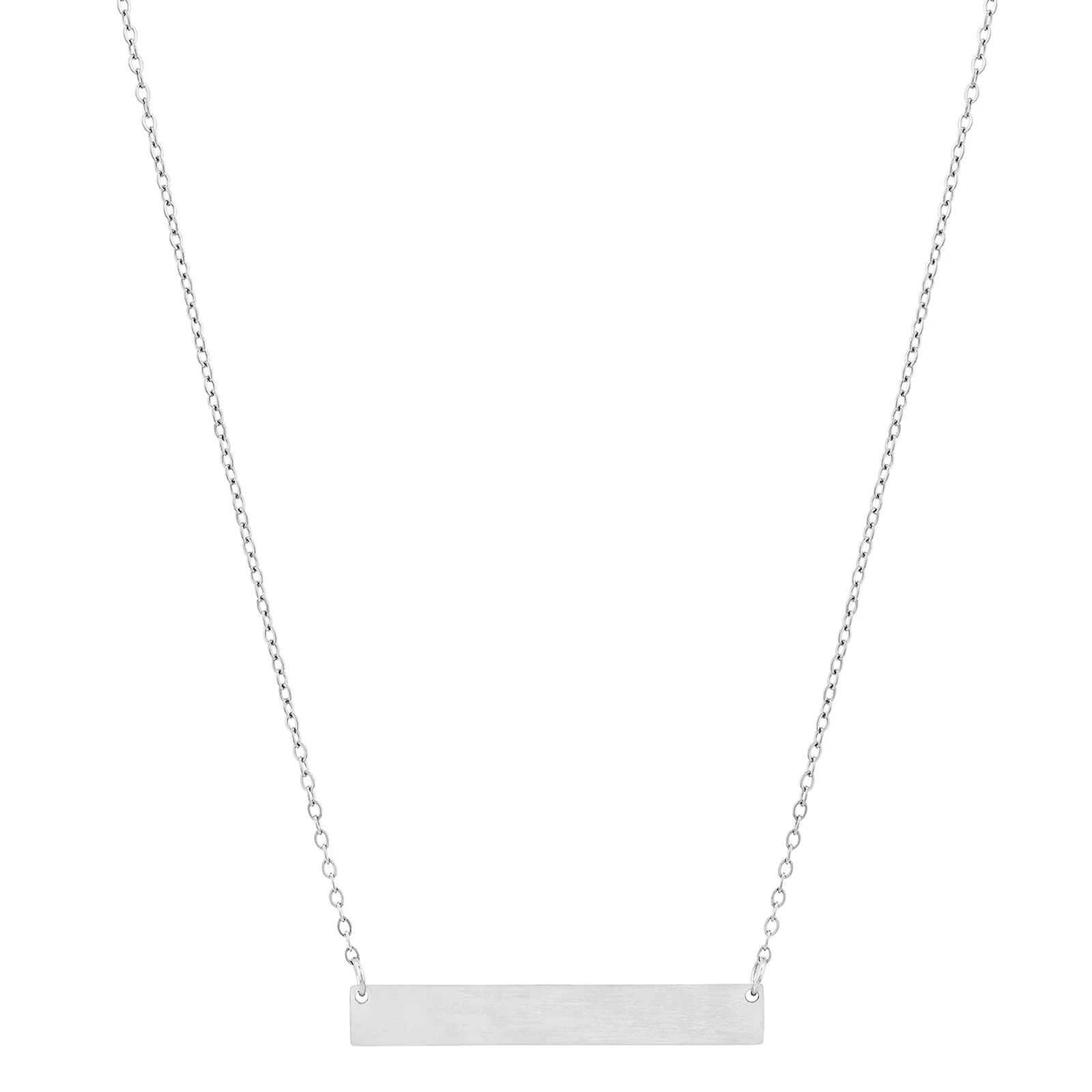 Minimal Silver Women's Bar Mantra Necklace - Image 5
