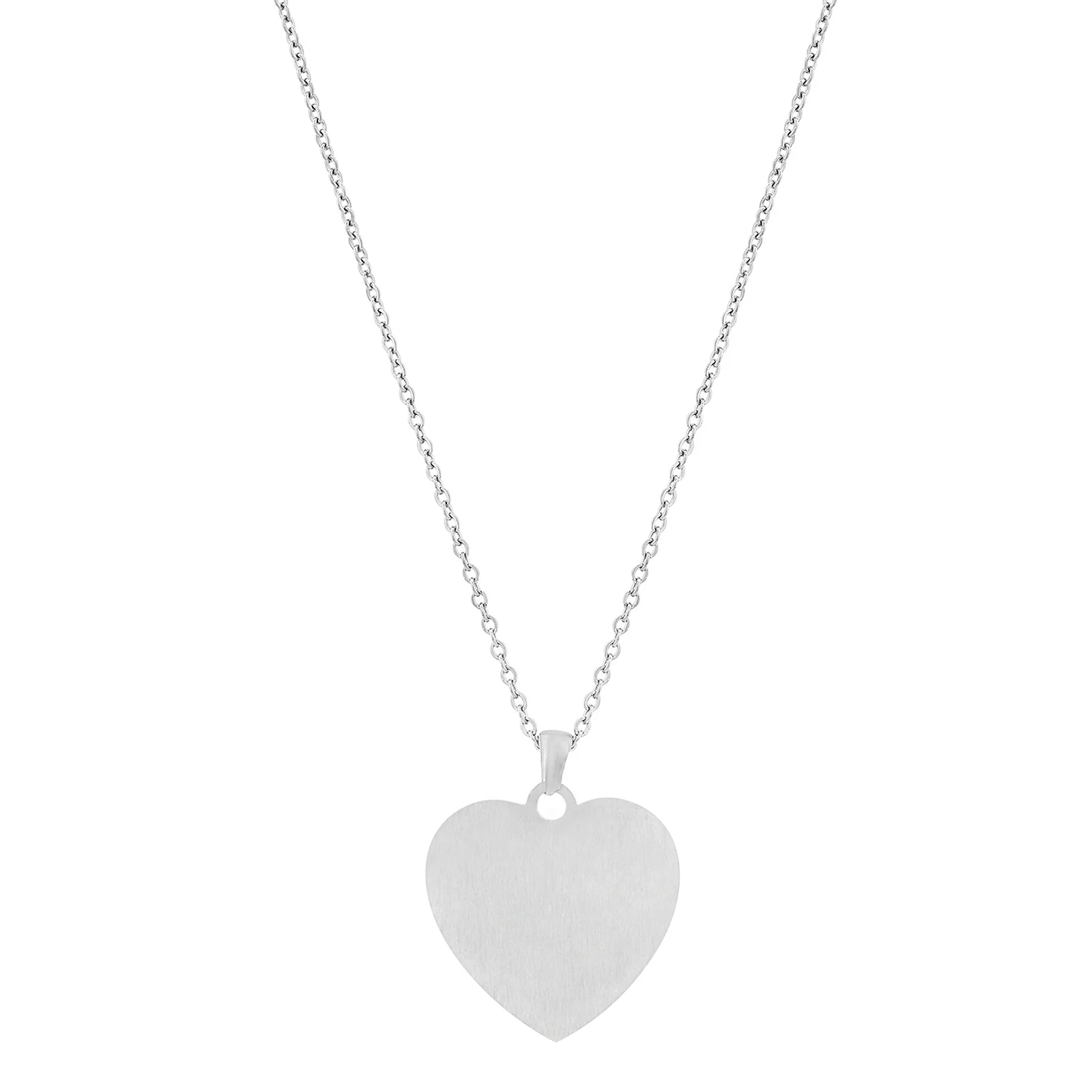Minimal Silver Women's Heart Mantra Necklace - Image 5