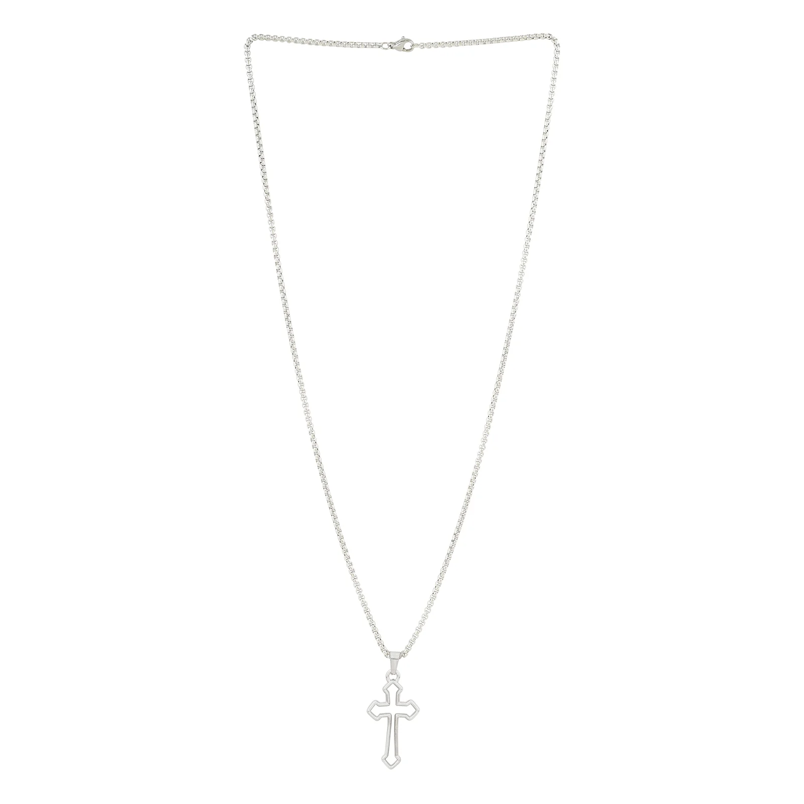 Mono Cross Silver & BLack Men's Necklace - Image 3
