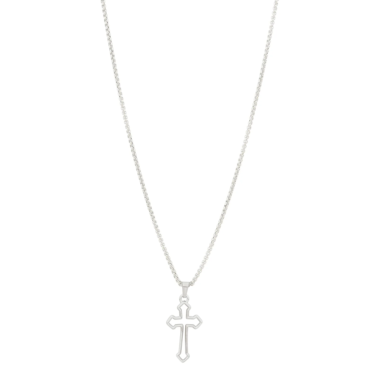 Mono Cross Silver & BLack Men's Necklace - Image 4