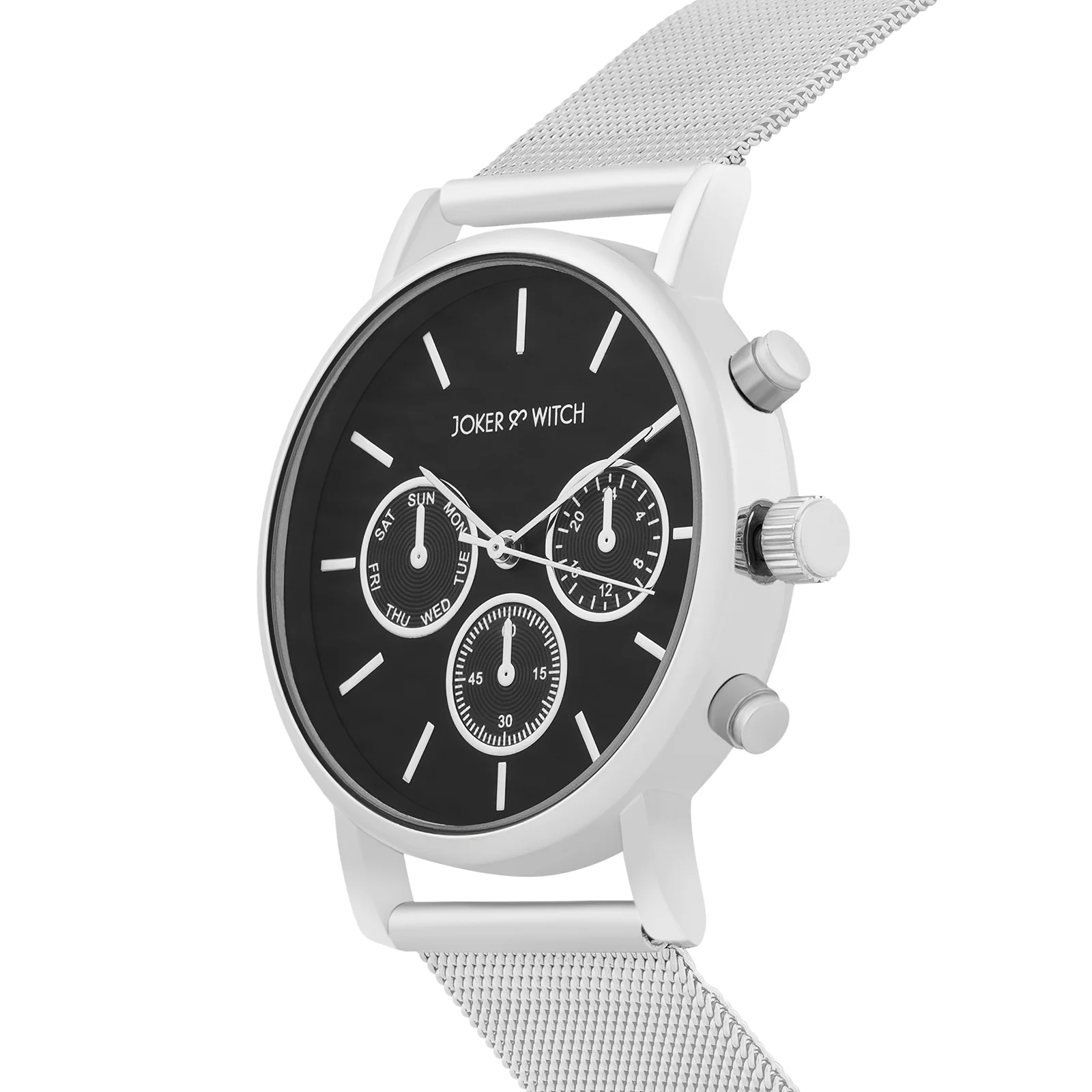 Moscow Black Large Dial Silver Mesh Strap Women's Watch - Image 4