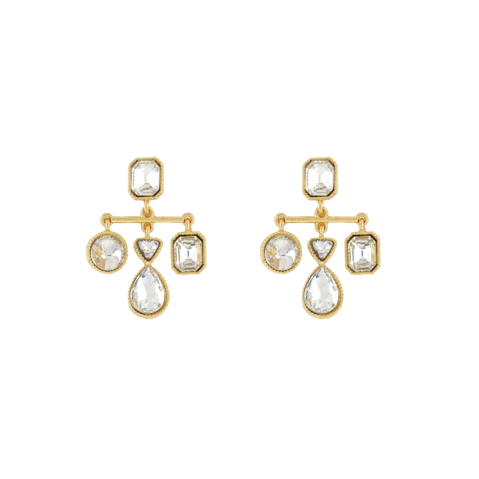 Nadine White Gem Earrings - Image 3