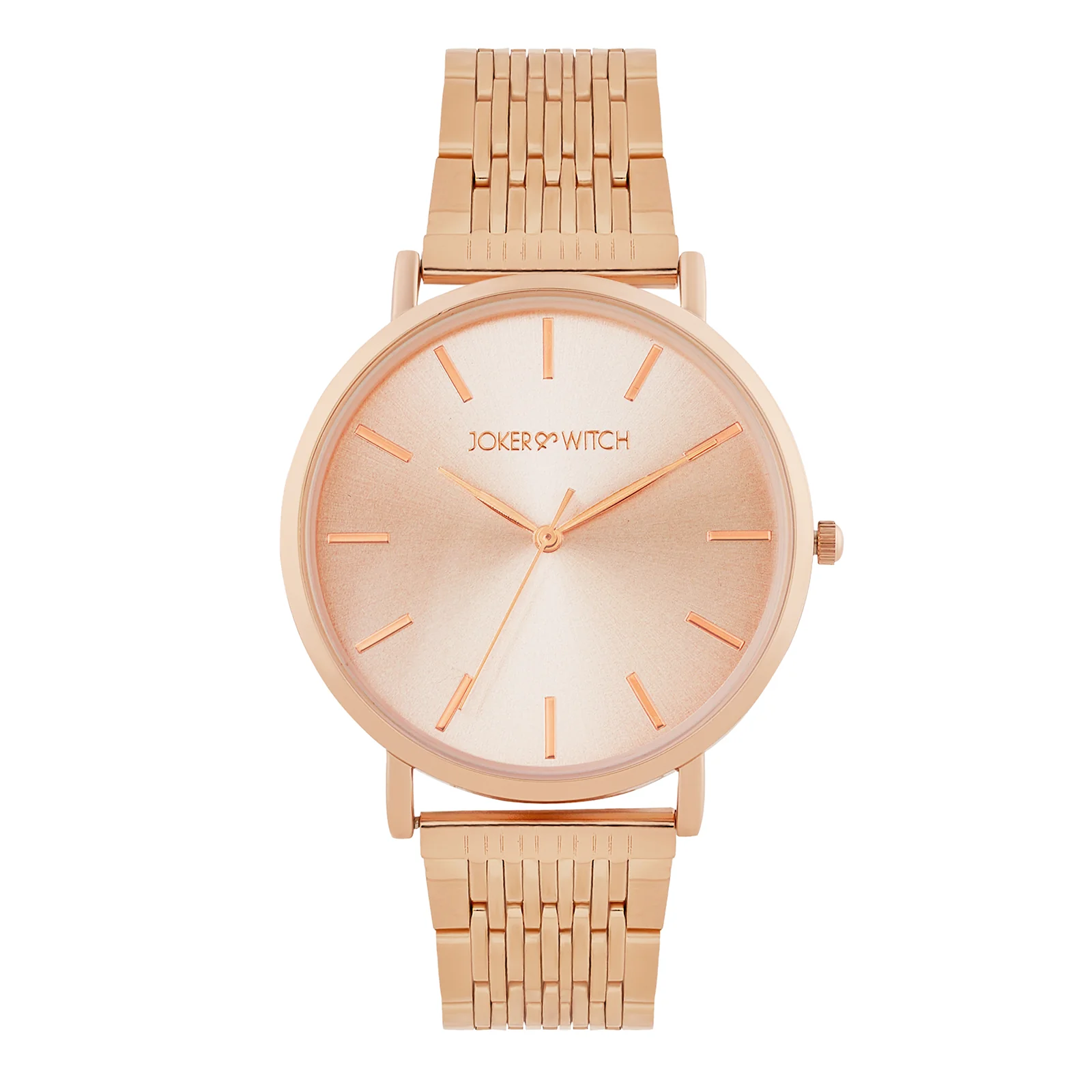 Nebula Rose Gold Sunray Large Dial Rose Gold Linked Chain Strap Women's Watch - Image 3