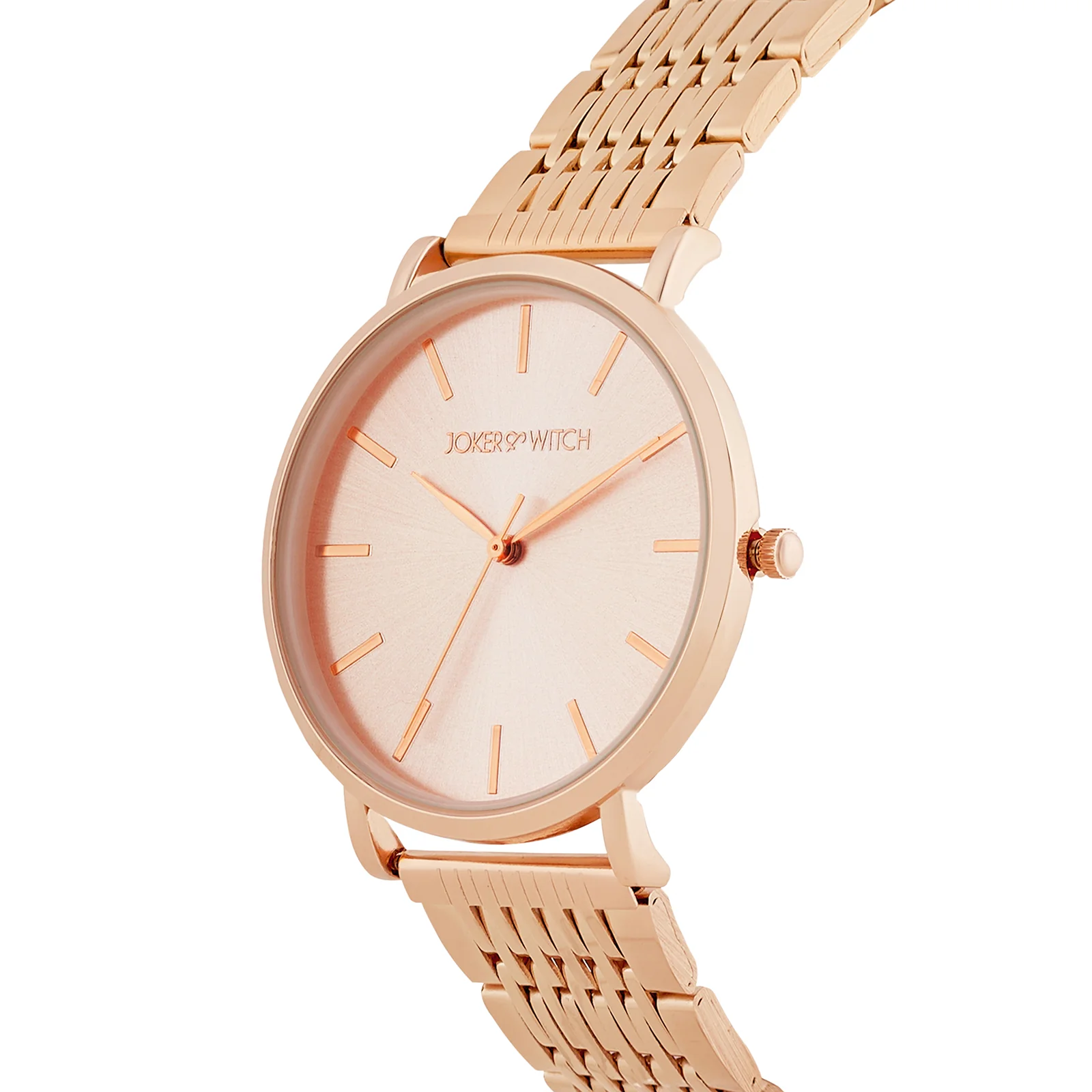 Nebula Rose Gold Sunray Large Dial Rose Gold Linked Chain Strap Women's Watch - Image 4