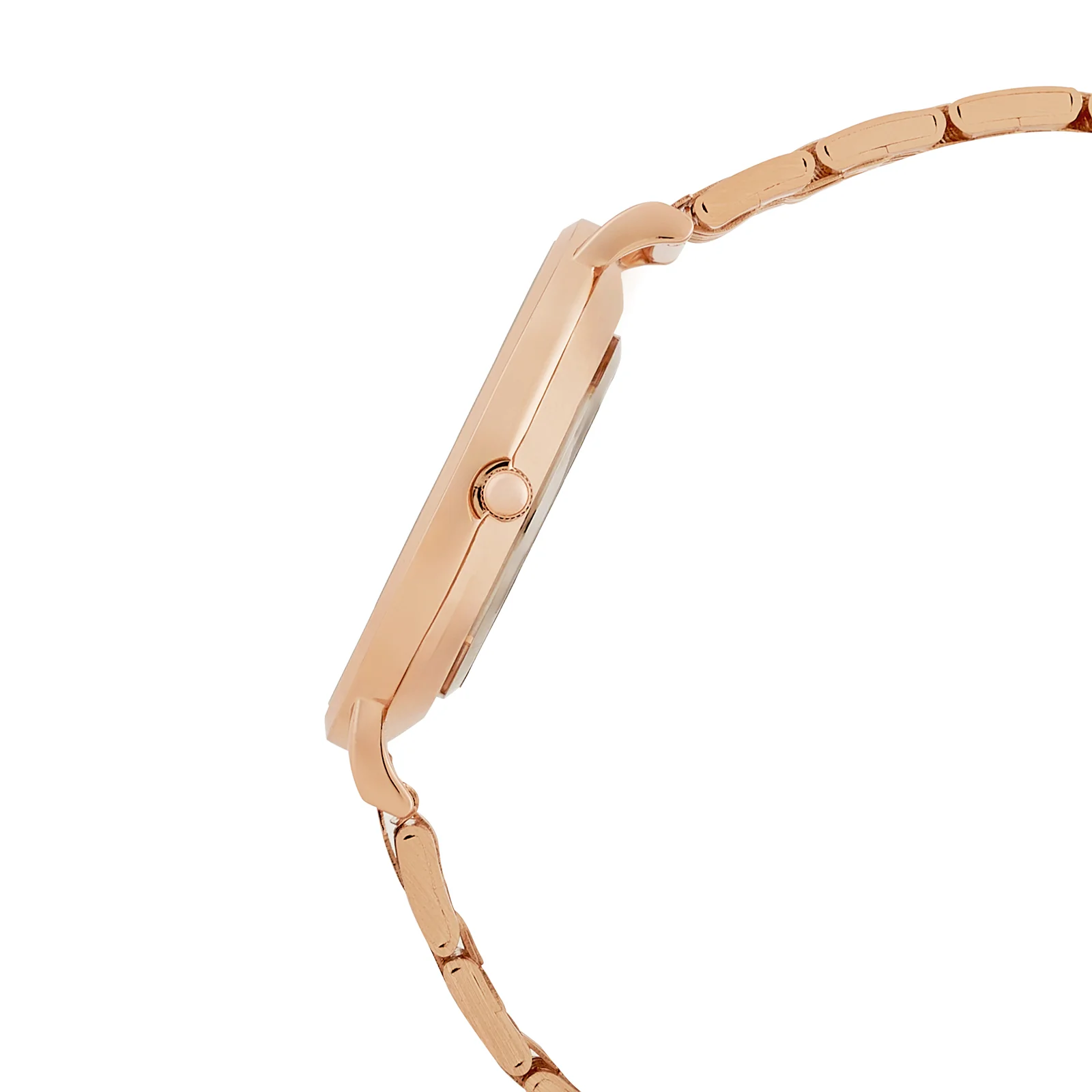 Nebula Rose Gold Sunray Large Dial Rose Gold Linked Chain Strap Women's Watch - Image 5