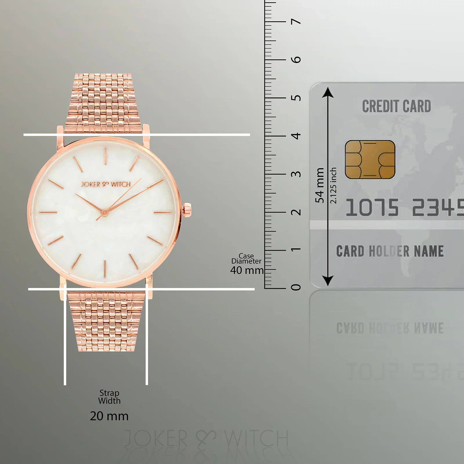 Nebula White MOP Large Dial Rose Gold Linked Chain Strap Women's Watch - Image 10