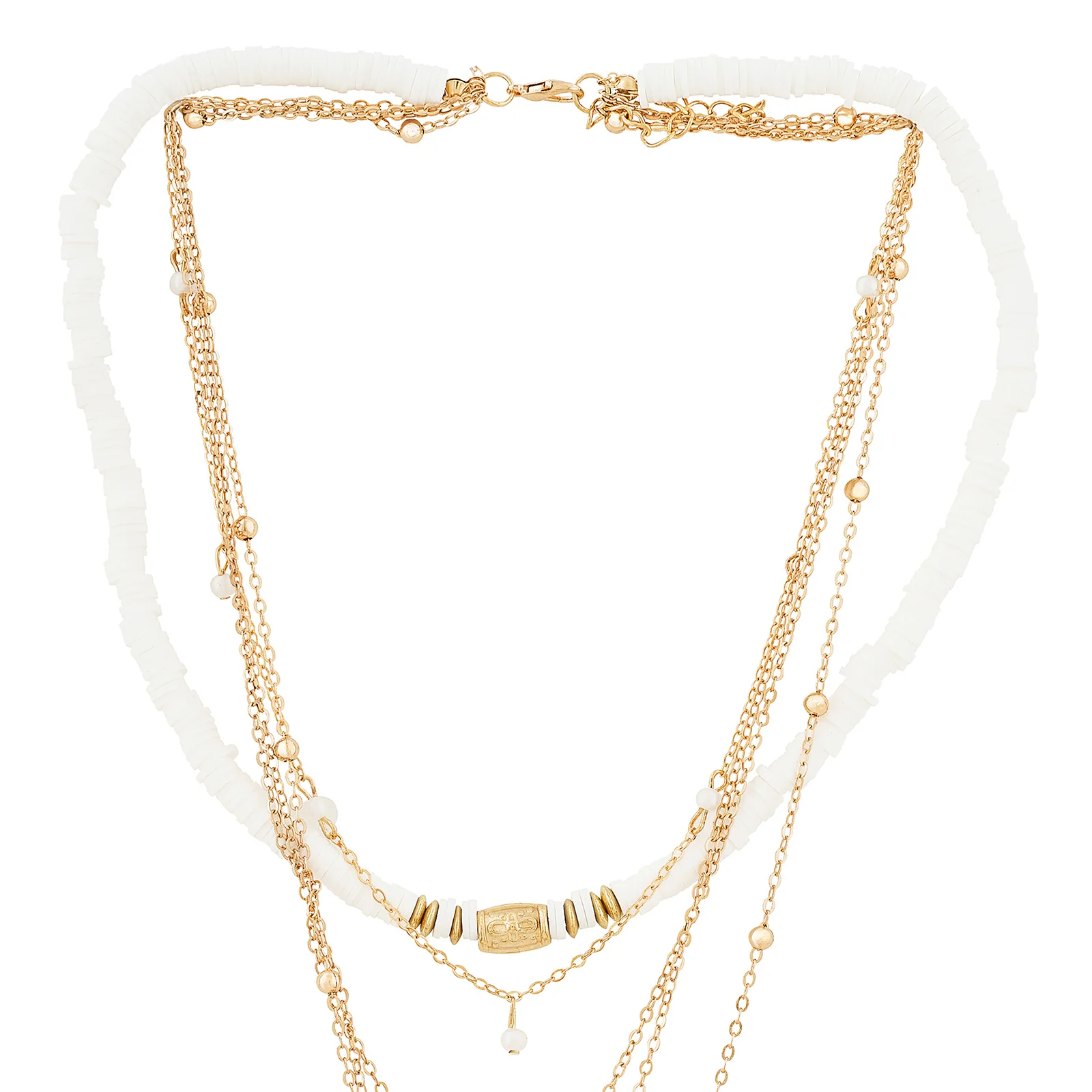 Nessa Gold and White Seashell Layered Necklace - Image 5