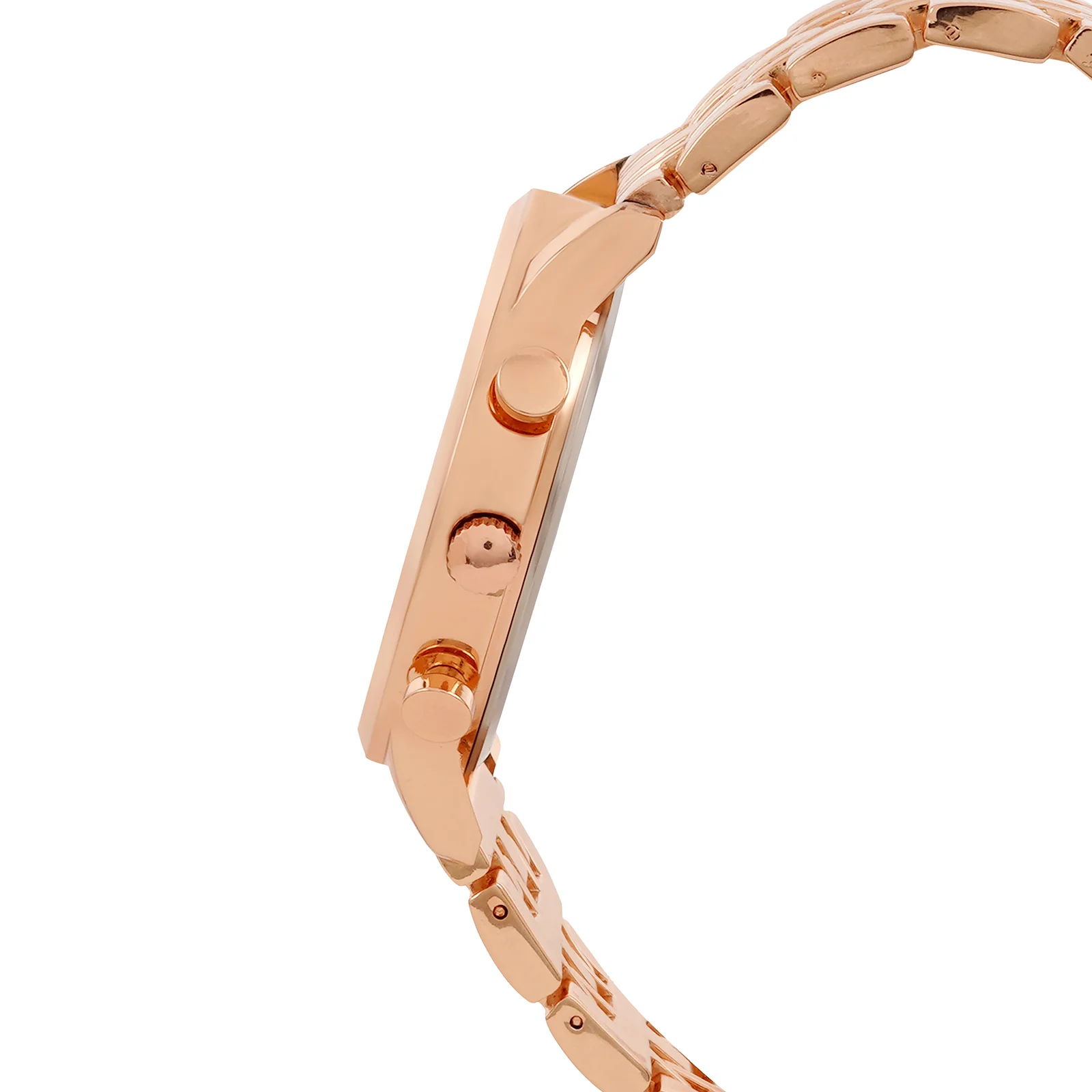 Niko Black Large Dial Rose Gold Linked Chain Strap Men's Watch - Image 5