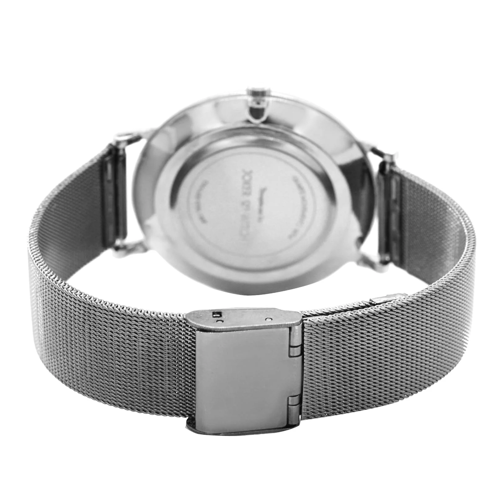 Noel Black Large Dial Silver Mesh Strap Men's Watch - Image 4