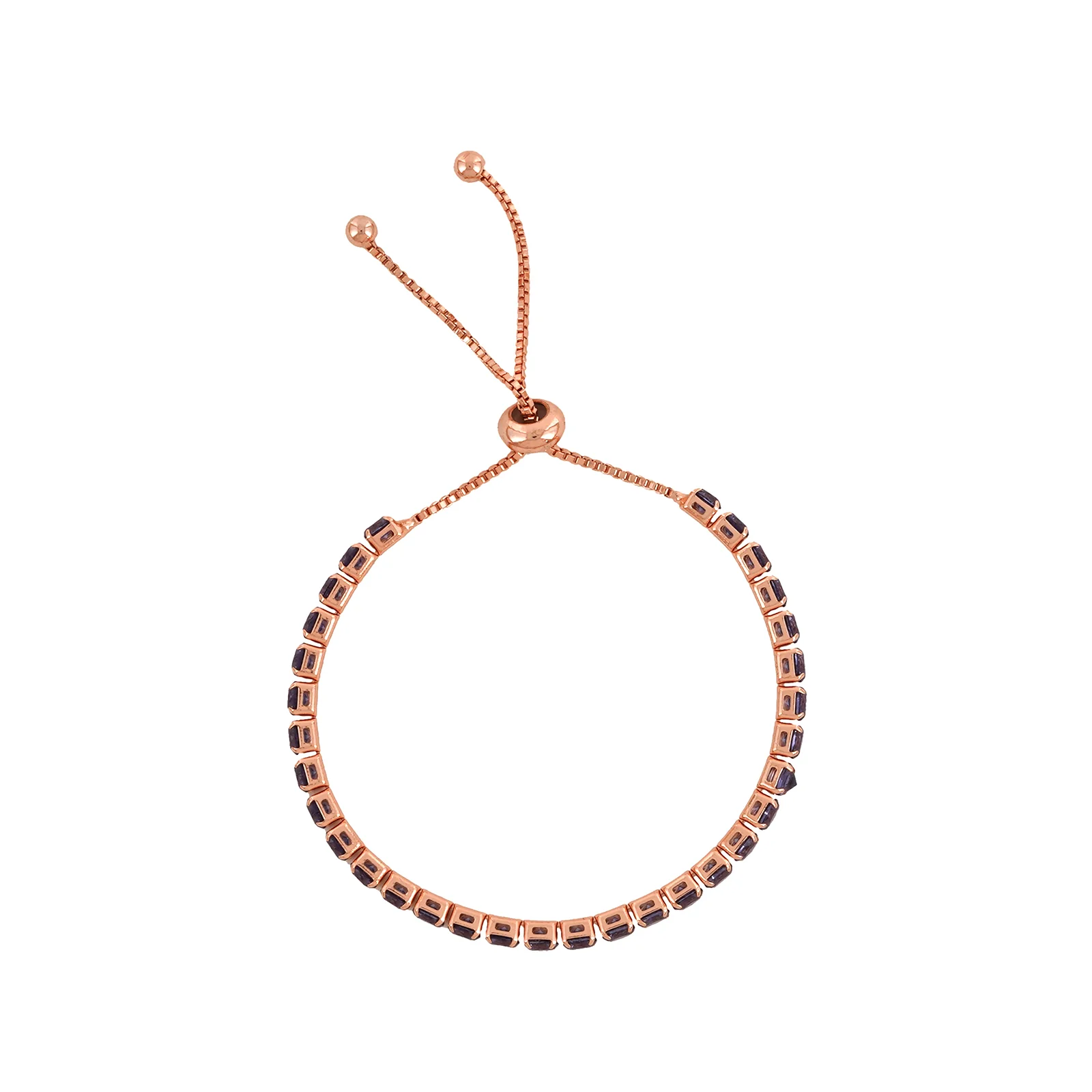 Nora Gold Tennis Purple Bracelet - Image 4
