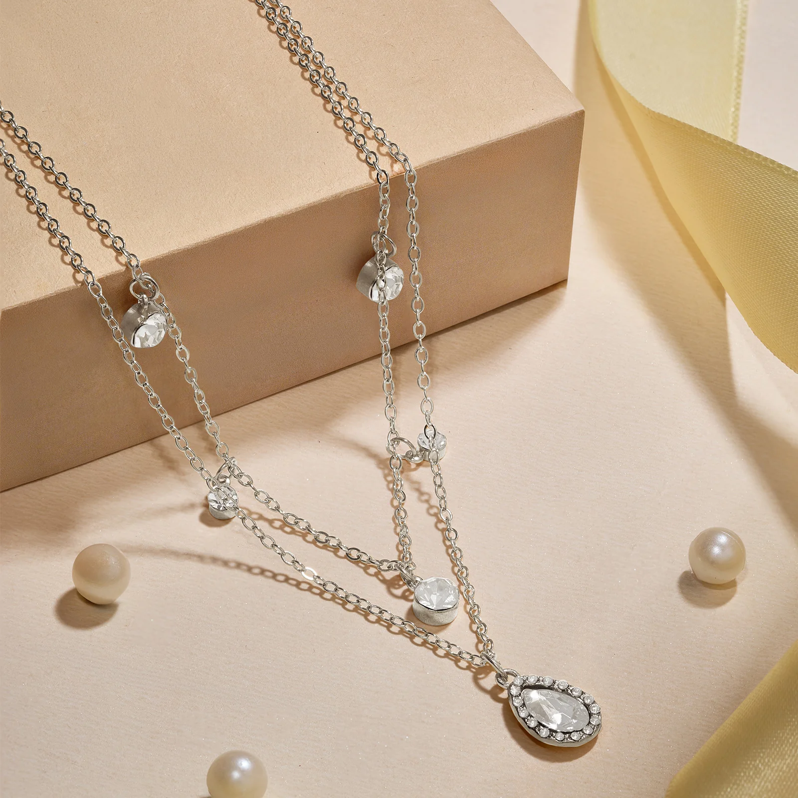 Nova Dot Silver Bling Necklace - Image 2