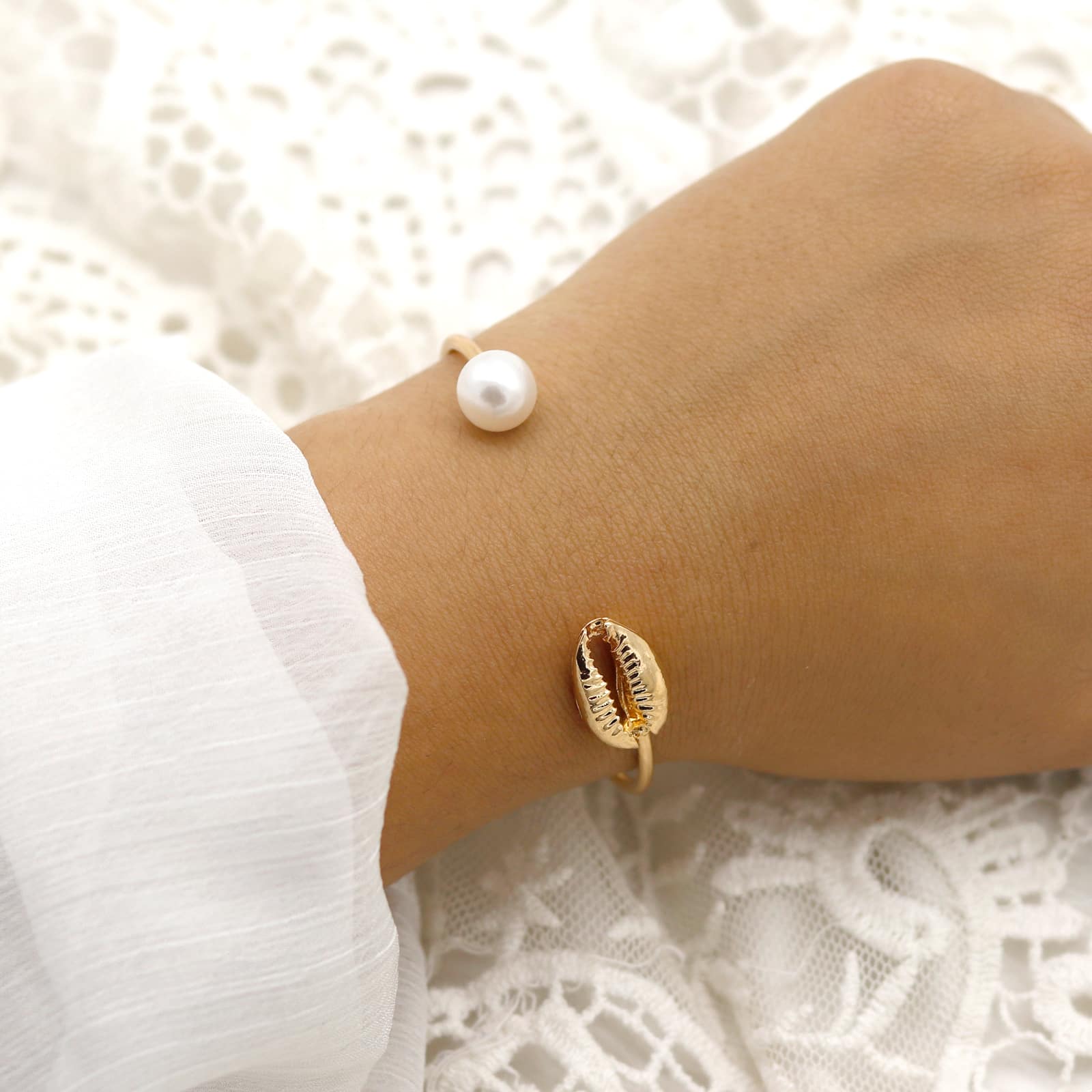 Ocean Of Pearls Gold Bracelet