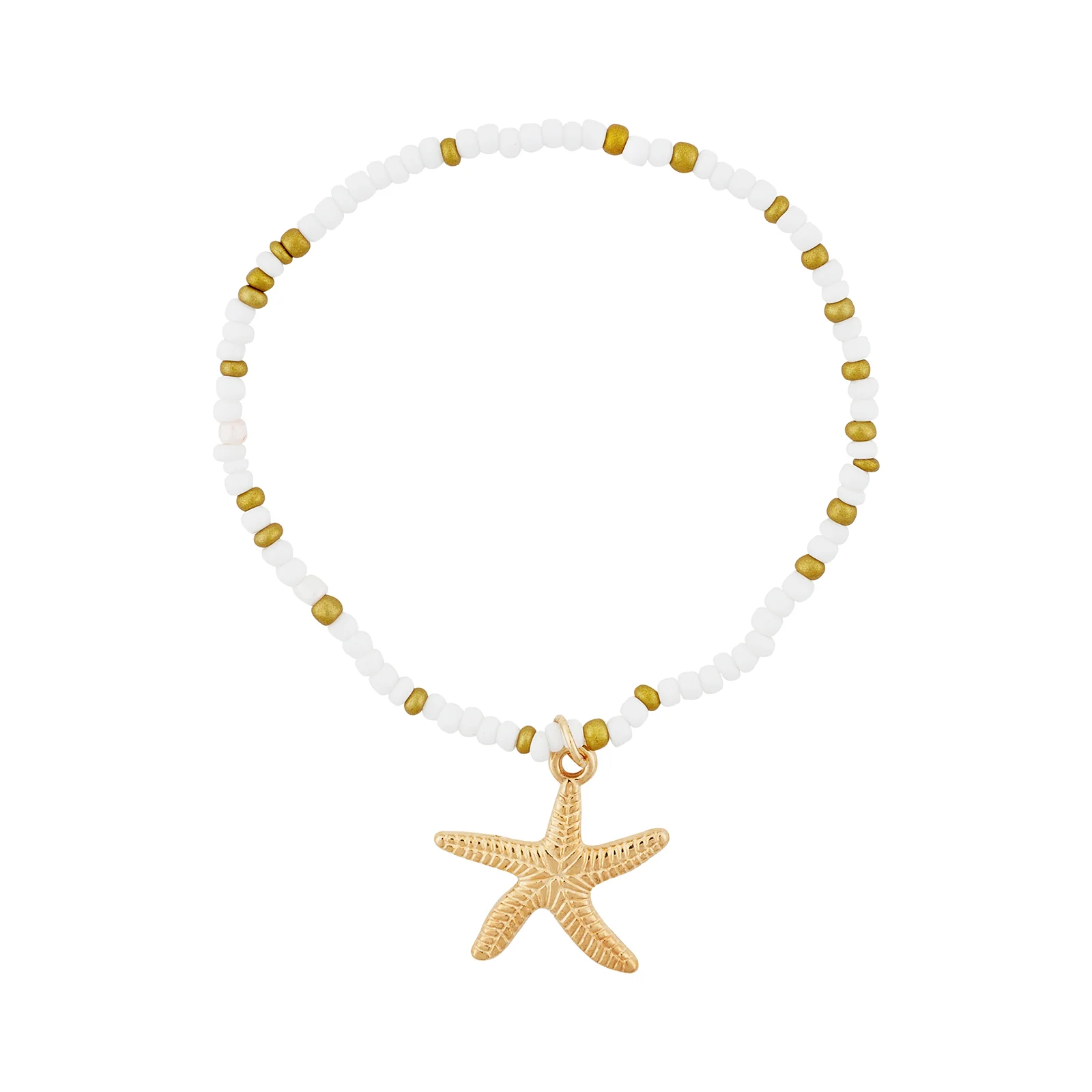Oceara Gold and White Seashells Anklet - Image 4