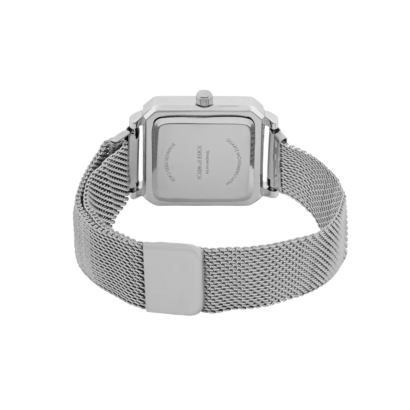 Octa Black Small Square Rhinestone Dial Silver Magnetic Strap Women's Watch - Image 6