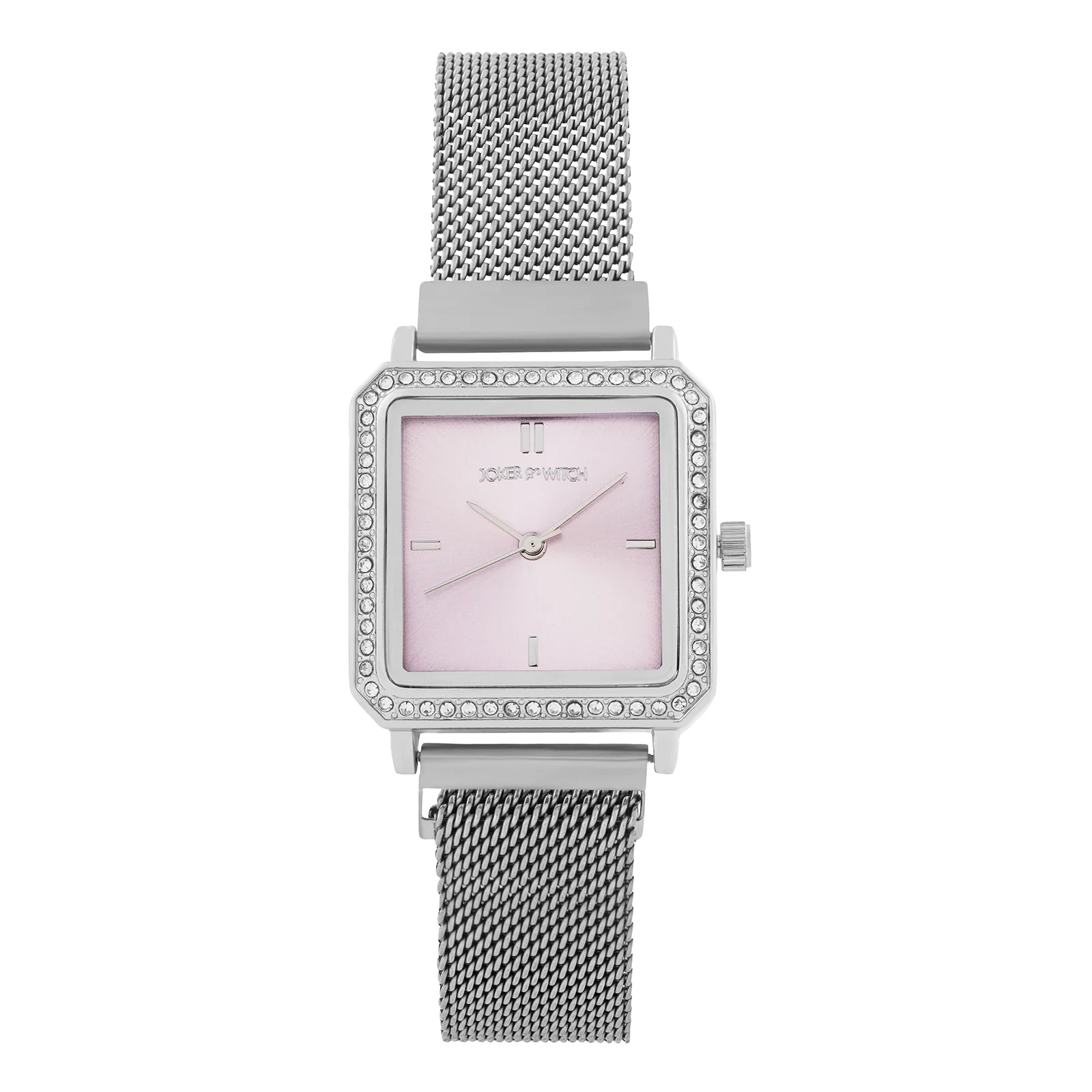 Octa Lavender Small Square Rhinestone Dial Silver Magnetic Strap Women's Watch - Image 3