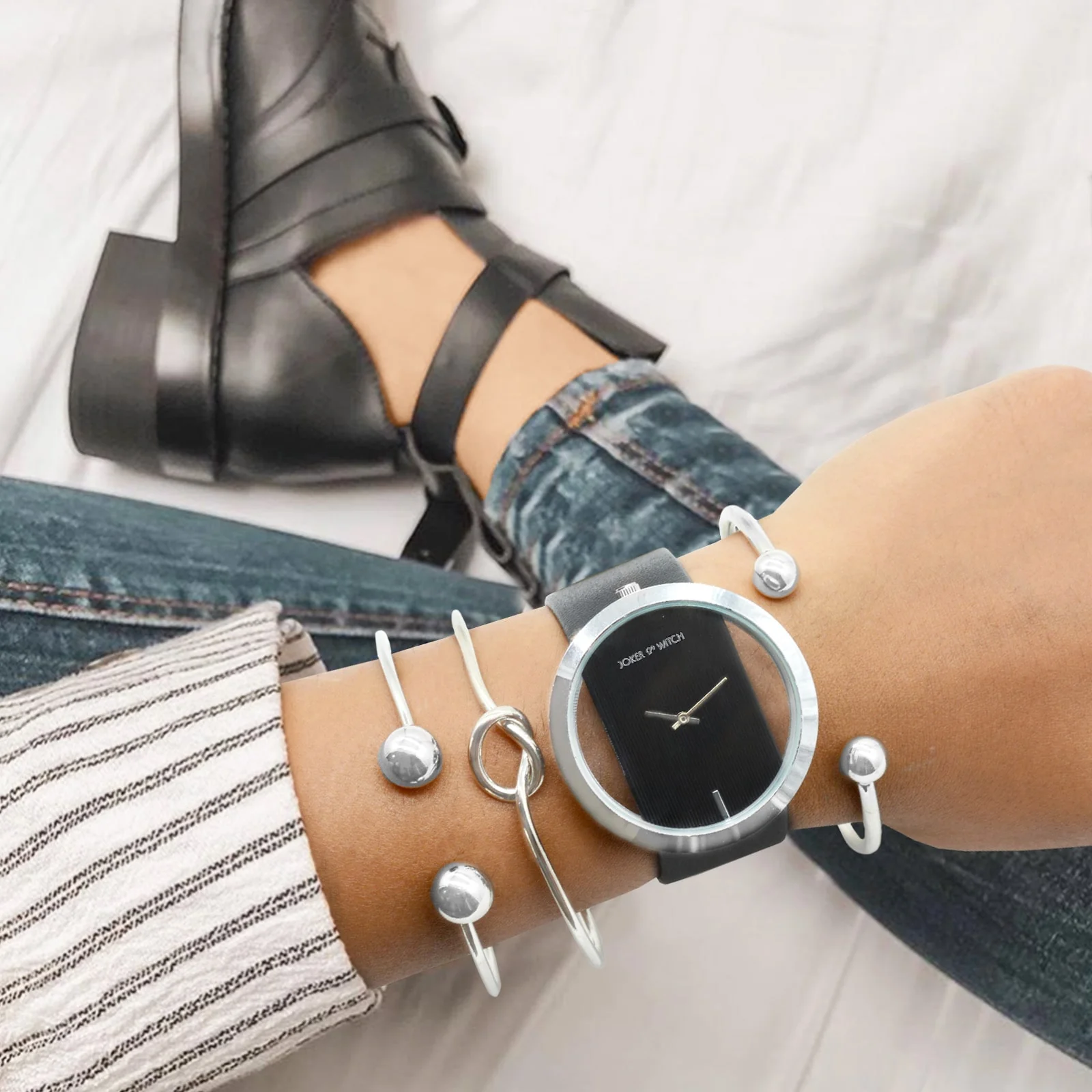 Ofilia Black Bracelet Stack