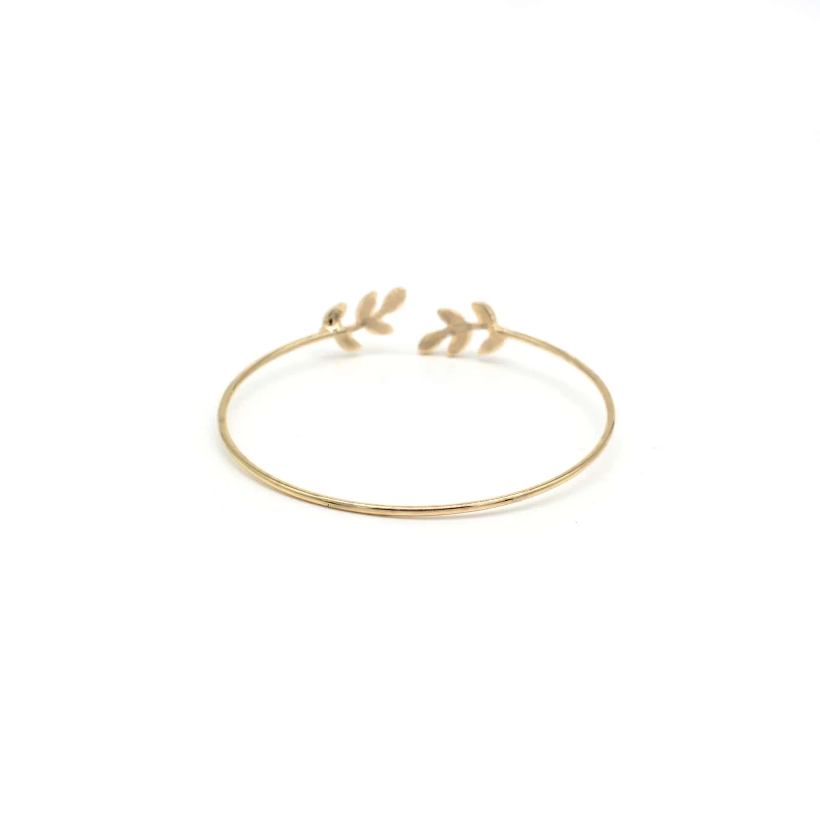 Open Cuff Leaves Gold Bracelet - Image 6