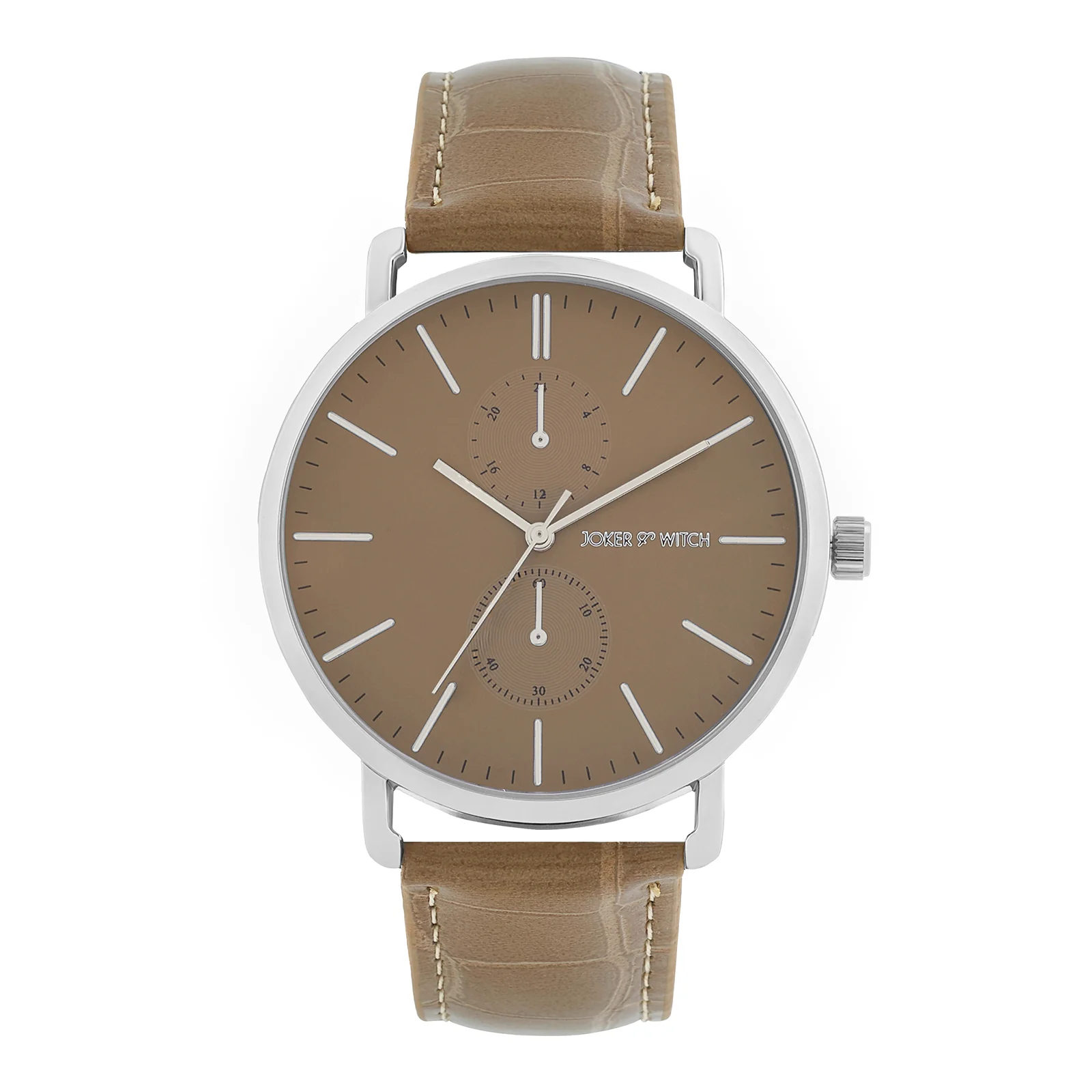 Orion Grey-Brown XLarge Dial PU Strap Men's Watch - Image 3